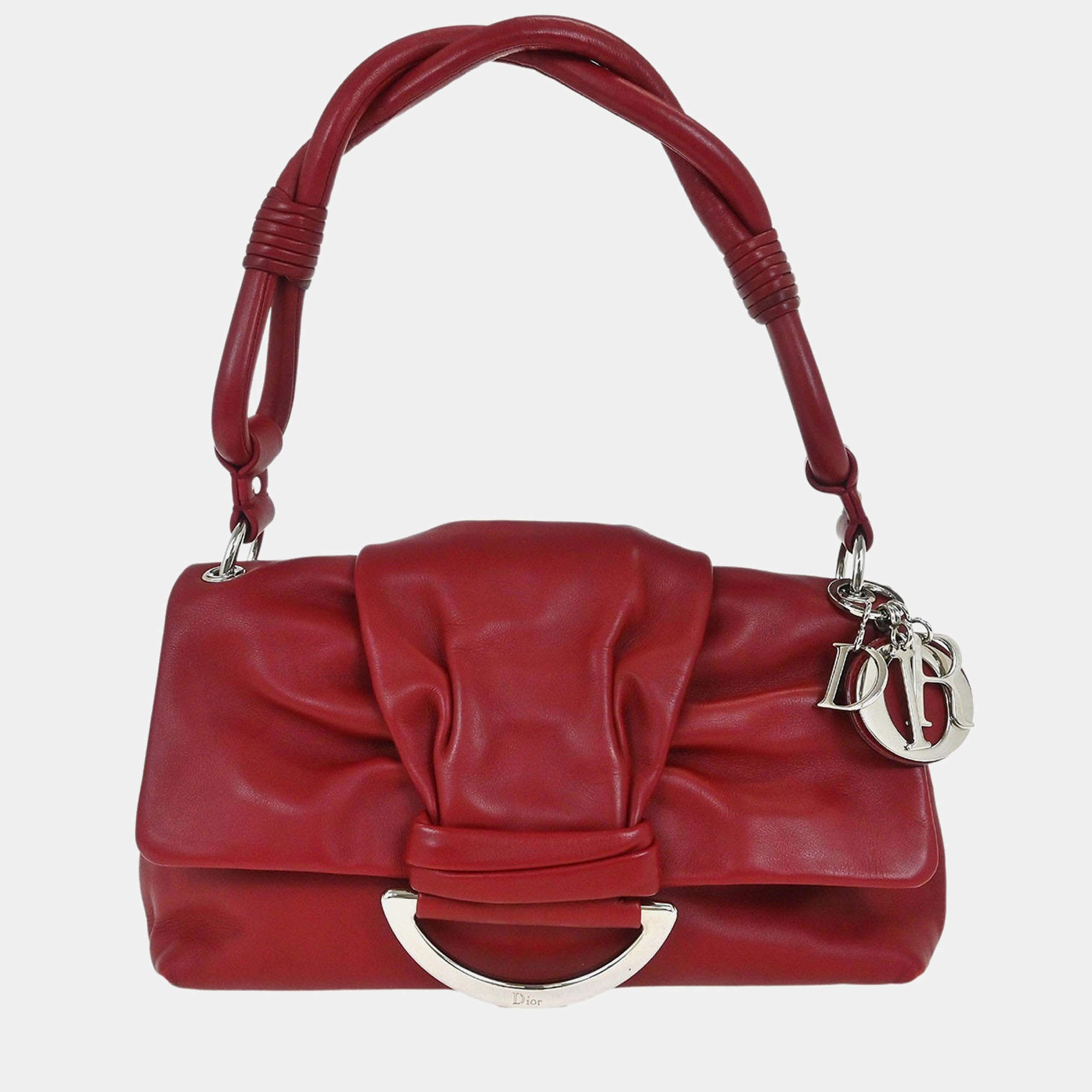 Pre Owned Christian Dior Red Demi Lune Handbag