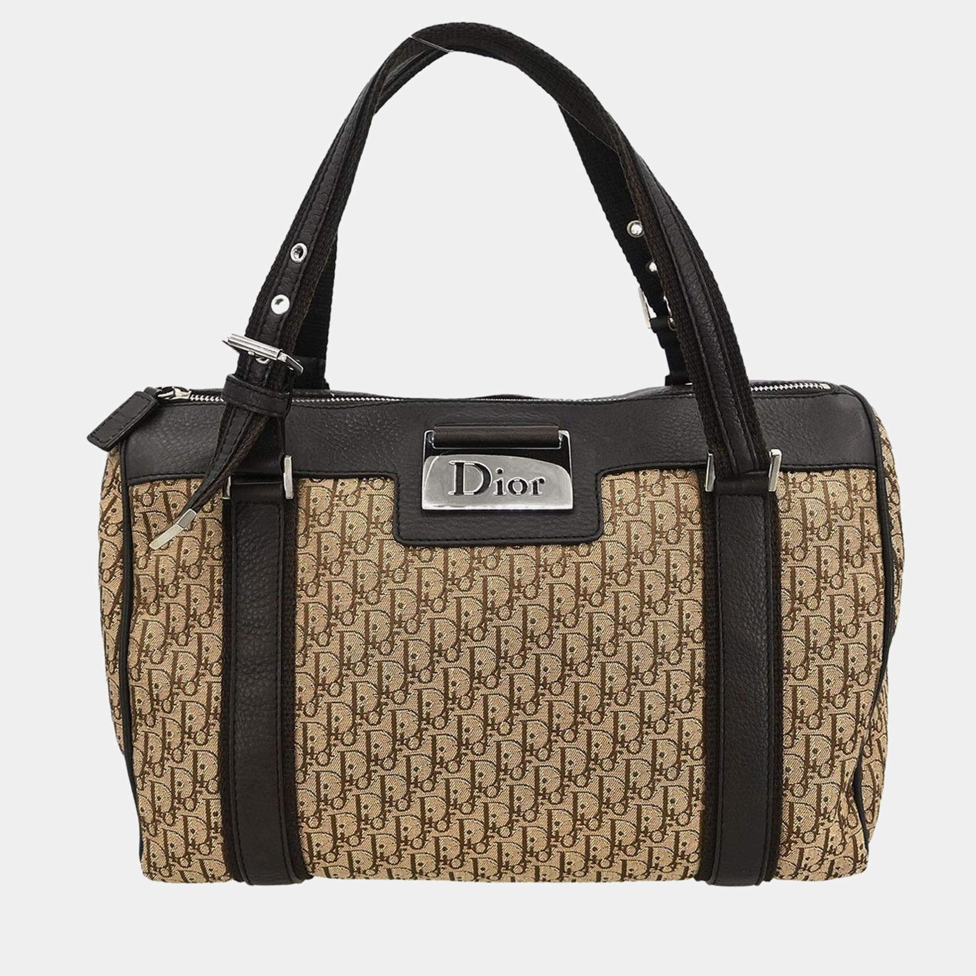 مملوكة مسبقًا Christian Dior Beige Canvas Trotter Handbag