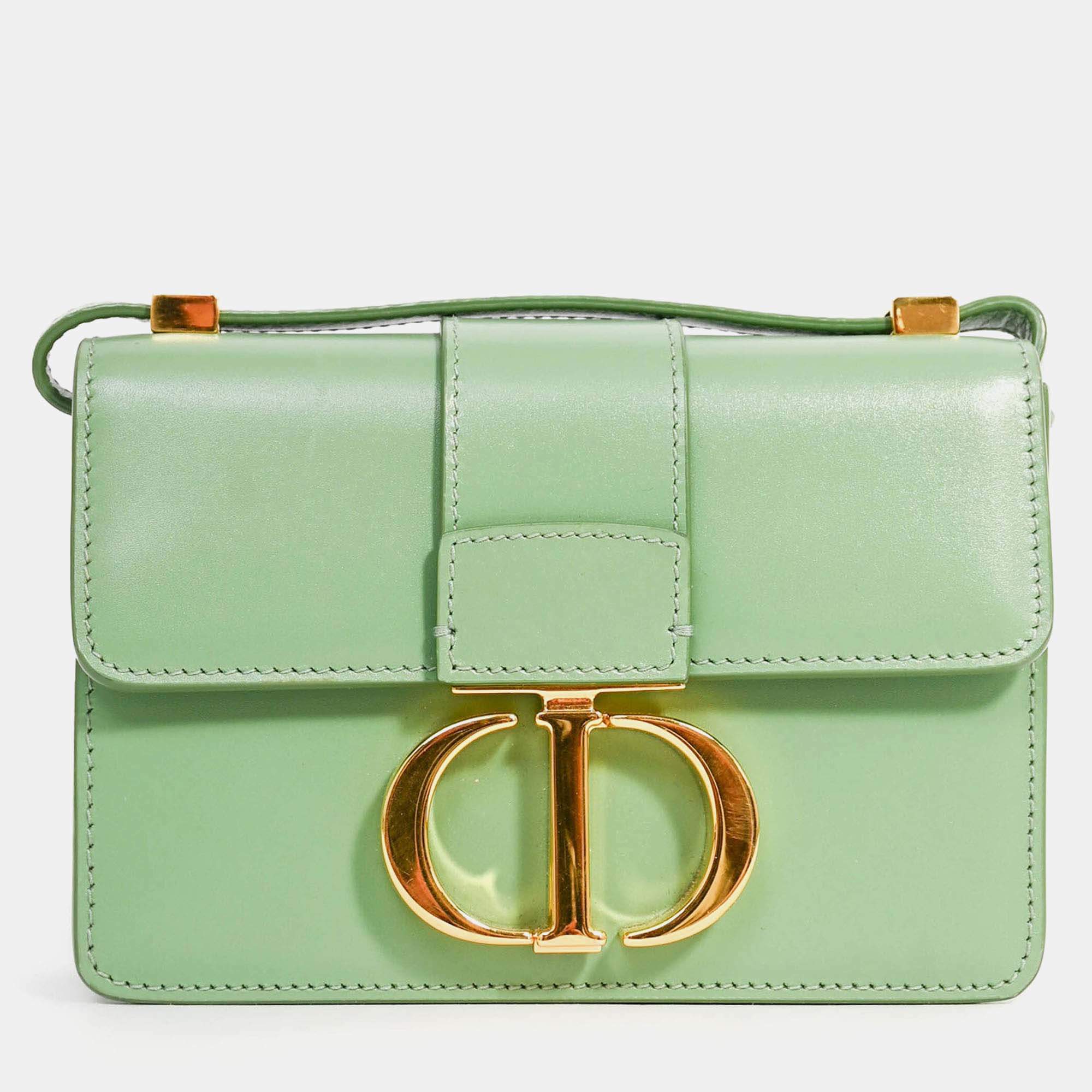 Pre Owned Christian Dior 2020 Green 'Sac 30 Montaigne Mini' Crossbody