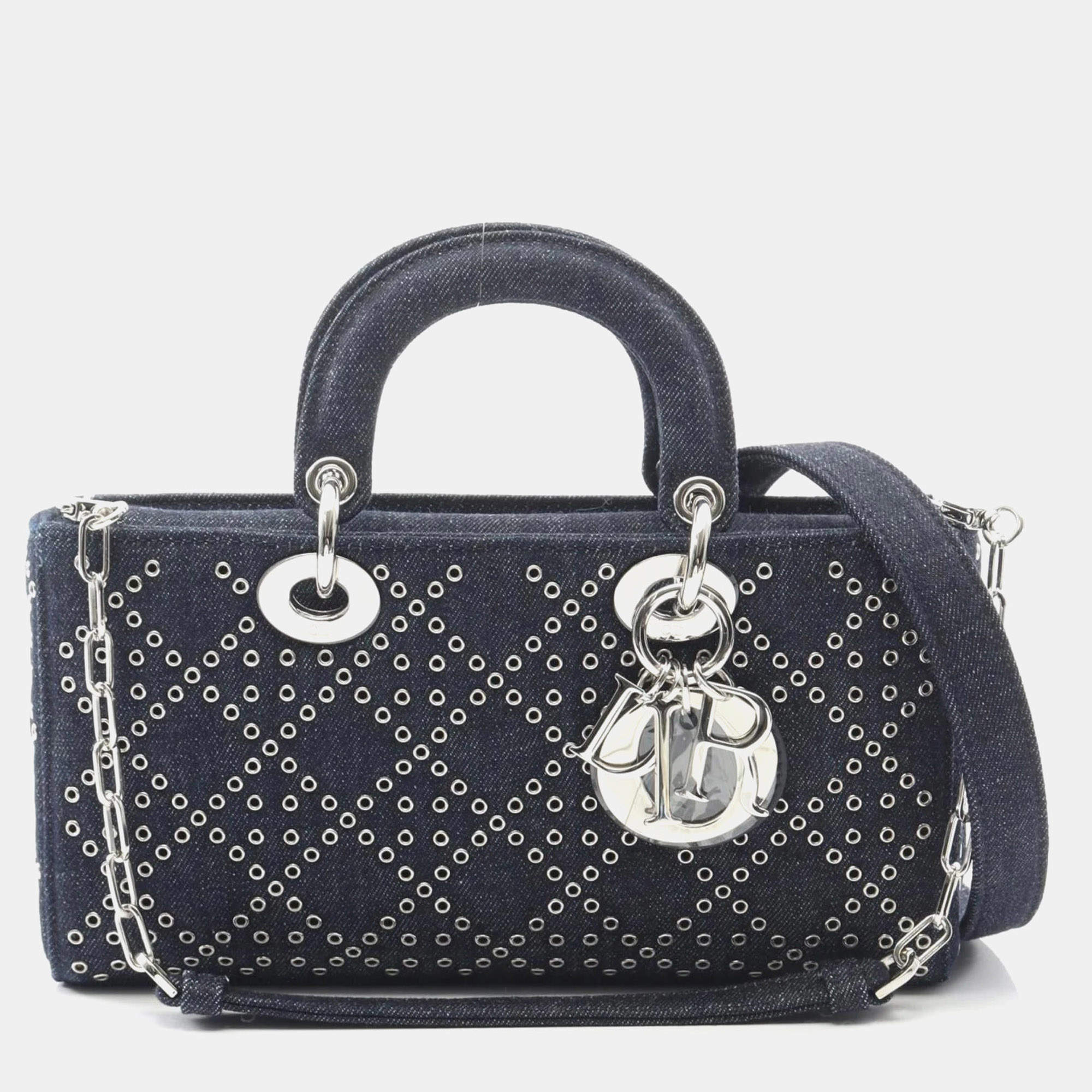 مملوكة مسبقًا Christian Dior Dior Lady D-Joy Medium Handbag  Denim  Navy