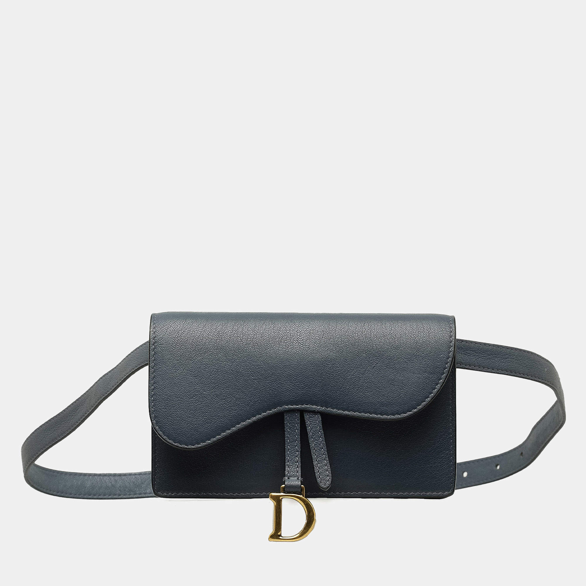 مملوكة مسبقًا Dior Blue Leather Saddle Belt Bag