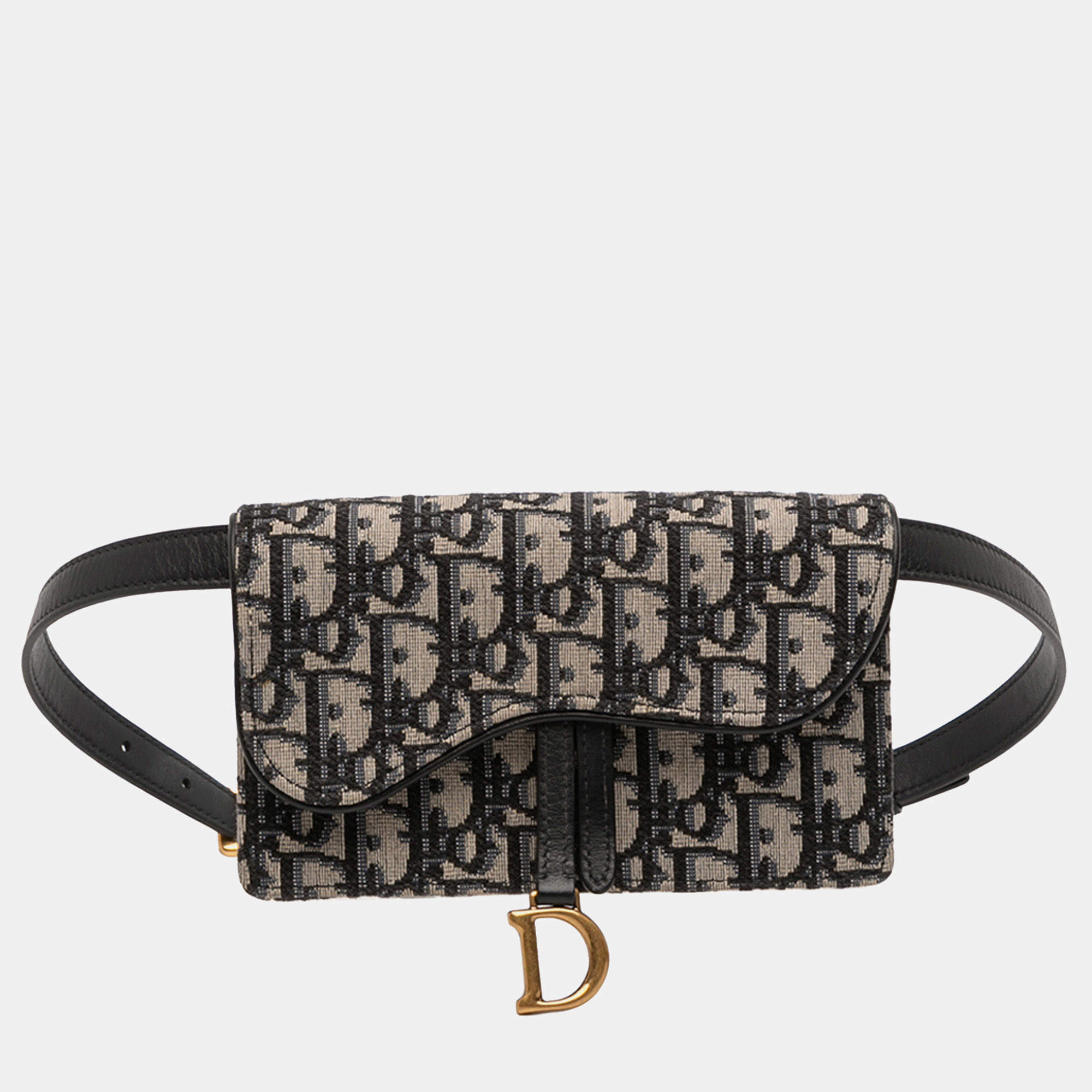 مملوكة مسبقًا Dior Blue Oblique Canvas Saddle Belt Bag