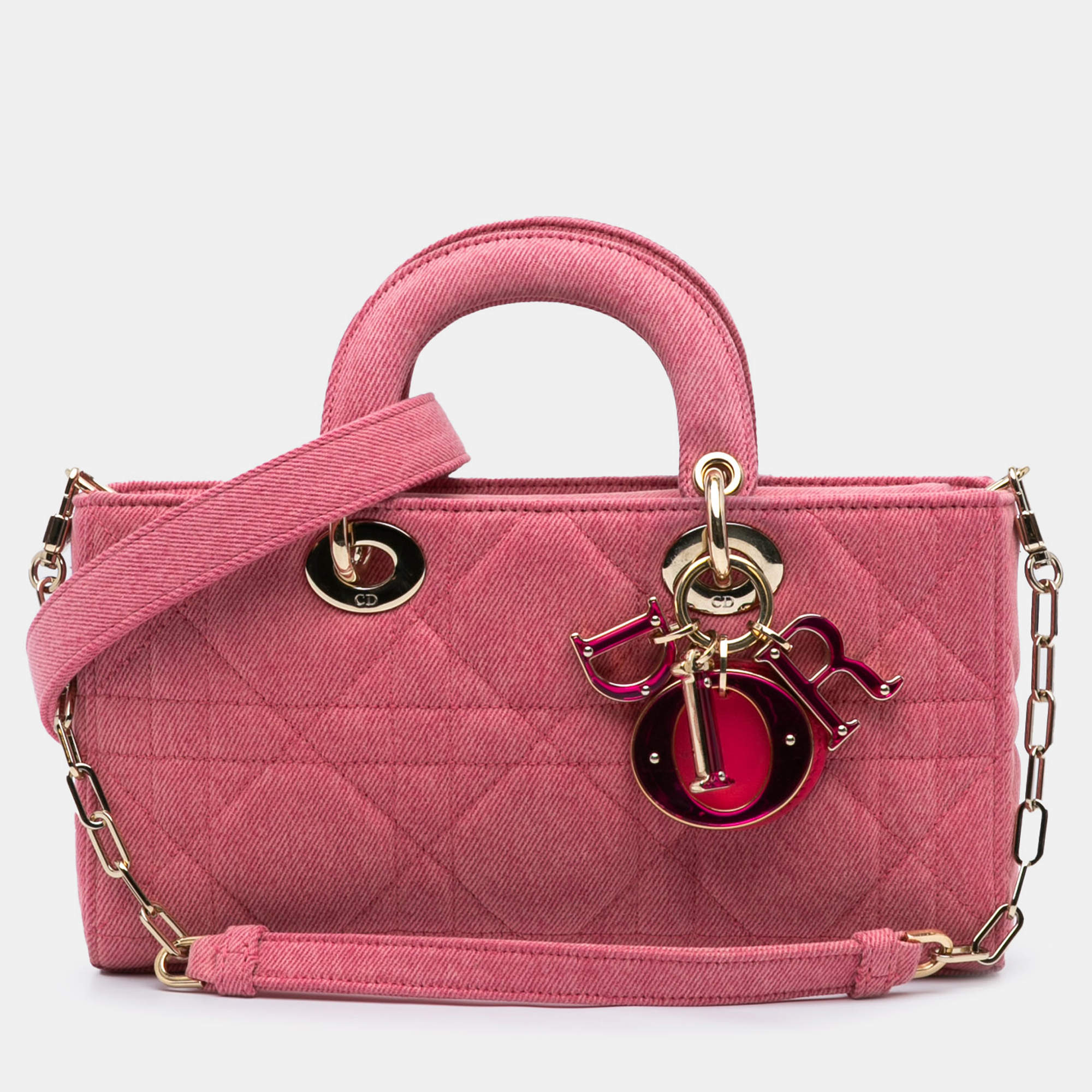 مملوكة مسبقًا Dior Pink Medium Denim Macrocannage Lady D Joy