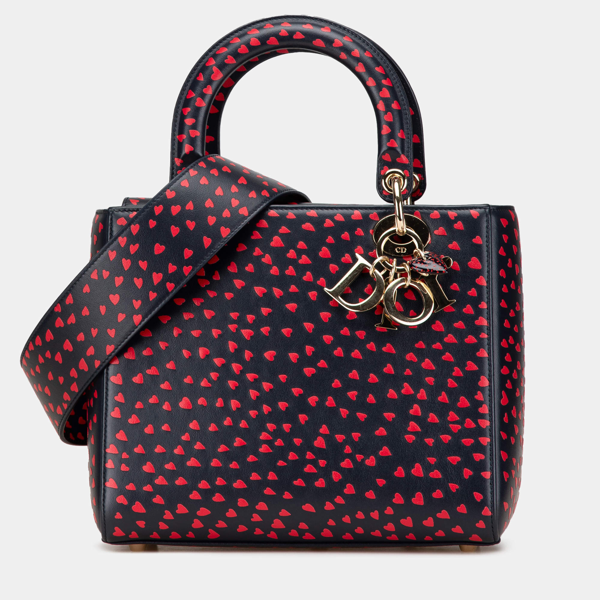 Pre Owned حقيبة ديور ليدي أحب باريس جلد عجل متوسط أزرق