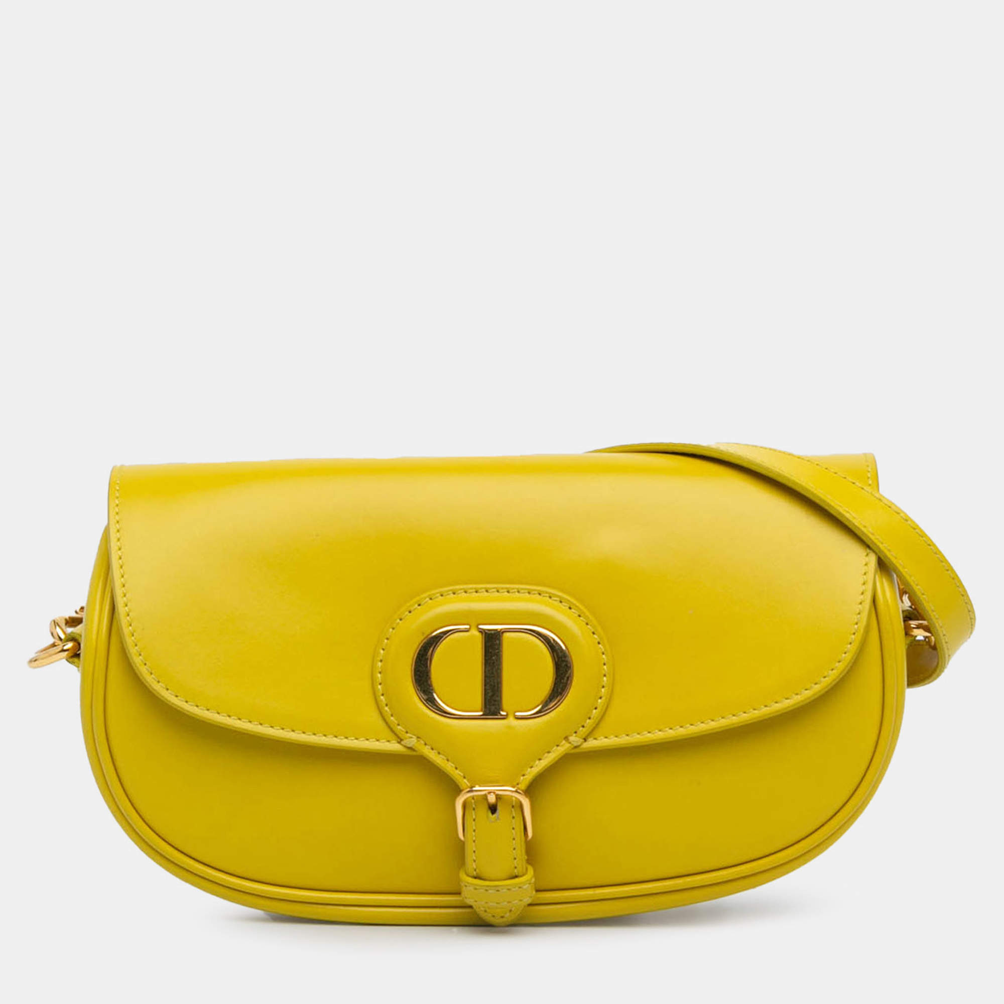 Pre Owned Dior Yellow Calfskin Bobby East West Crossbody