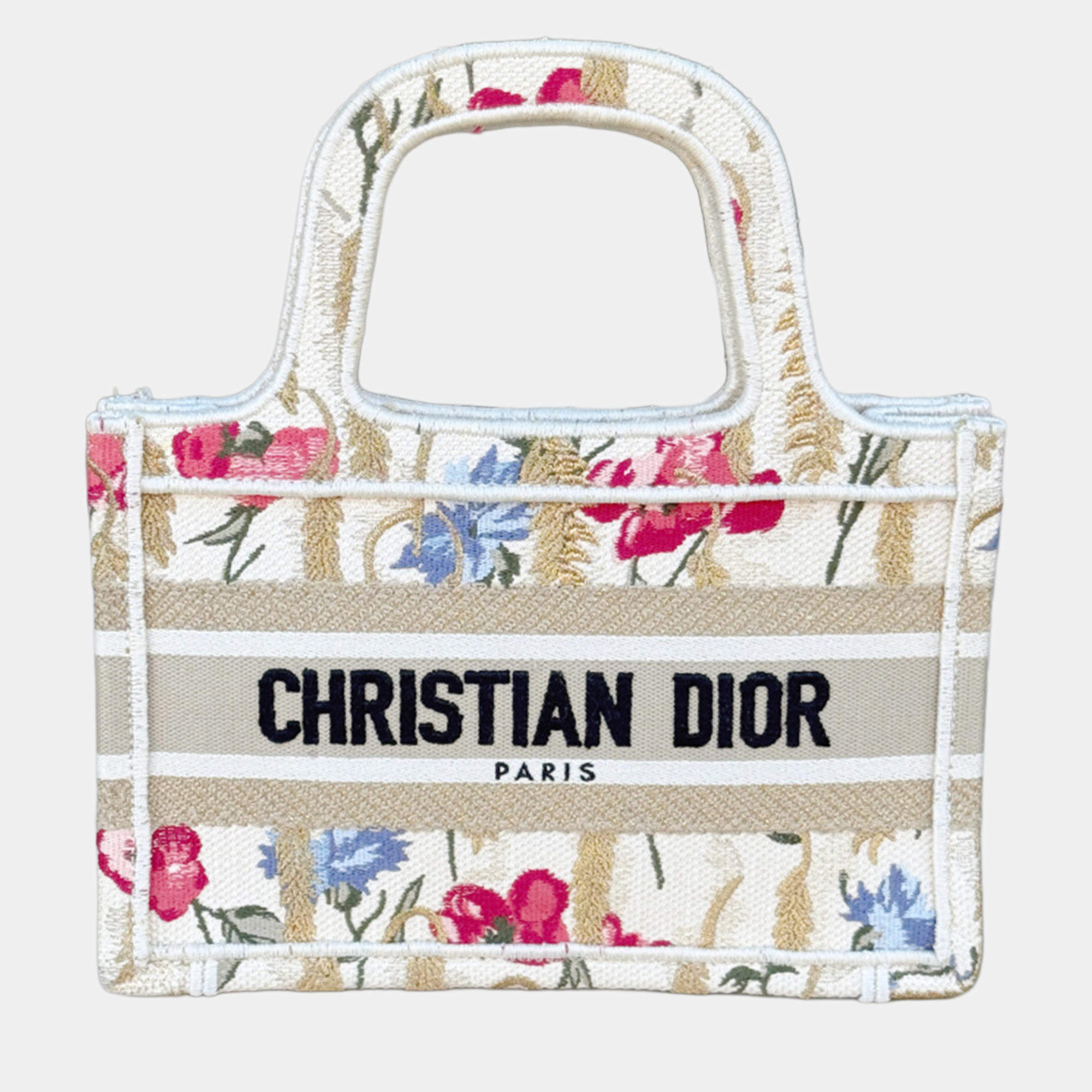 مملوكة مسبقًا Dior Limited edition hibiscus embroidered mini tote