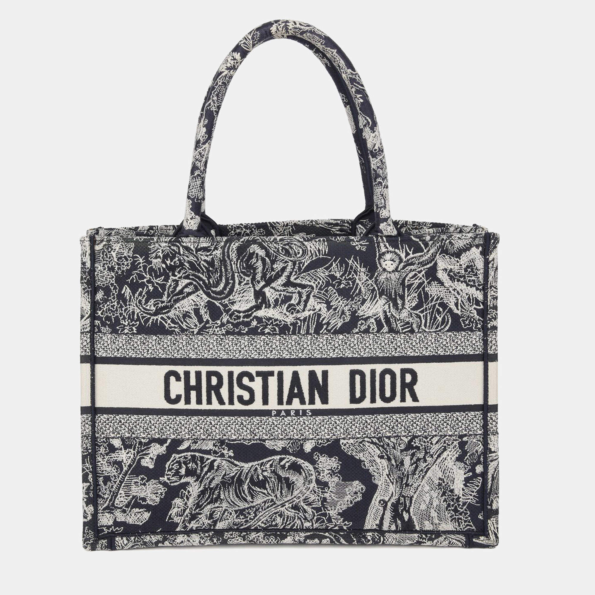 مملوكة مسبقًا Dior Book Tote Medium Blue Canvas Tote Bag