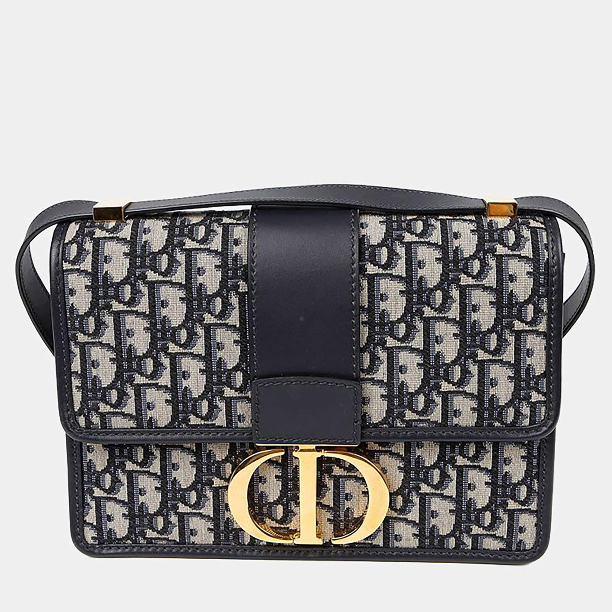 مملوكة مسبقًا حقيبة كتف ديور جلد زرقاء جبلية