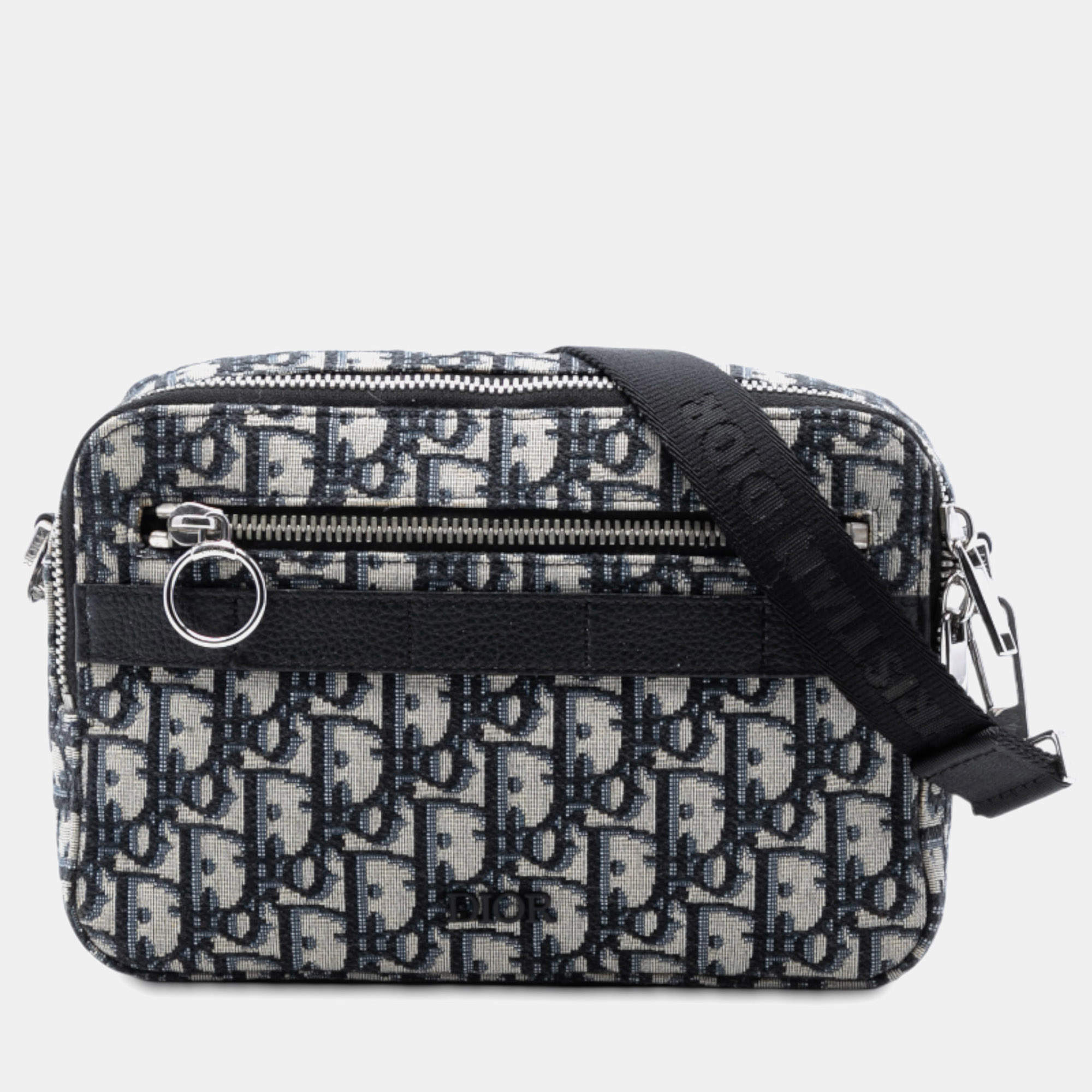 مملوكة مسبقًا حقيبة كروس بودي ديور سافاري قماش أزرق أوبليك