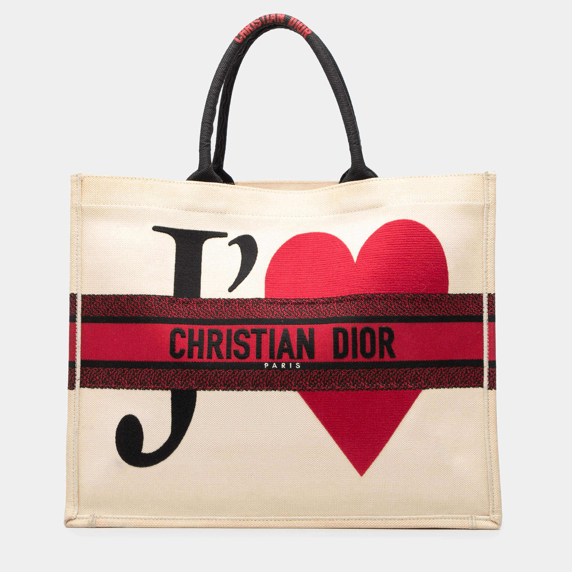 مملوكة مسبقًا حقيبة كتاب ديور جي تيام كانفاس مطرز كبير ديور ديورامور بيضاء