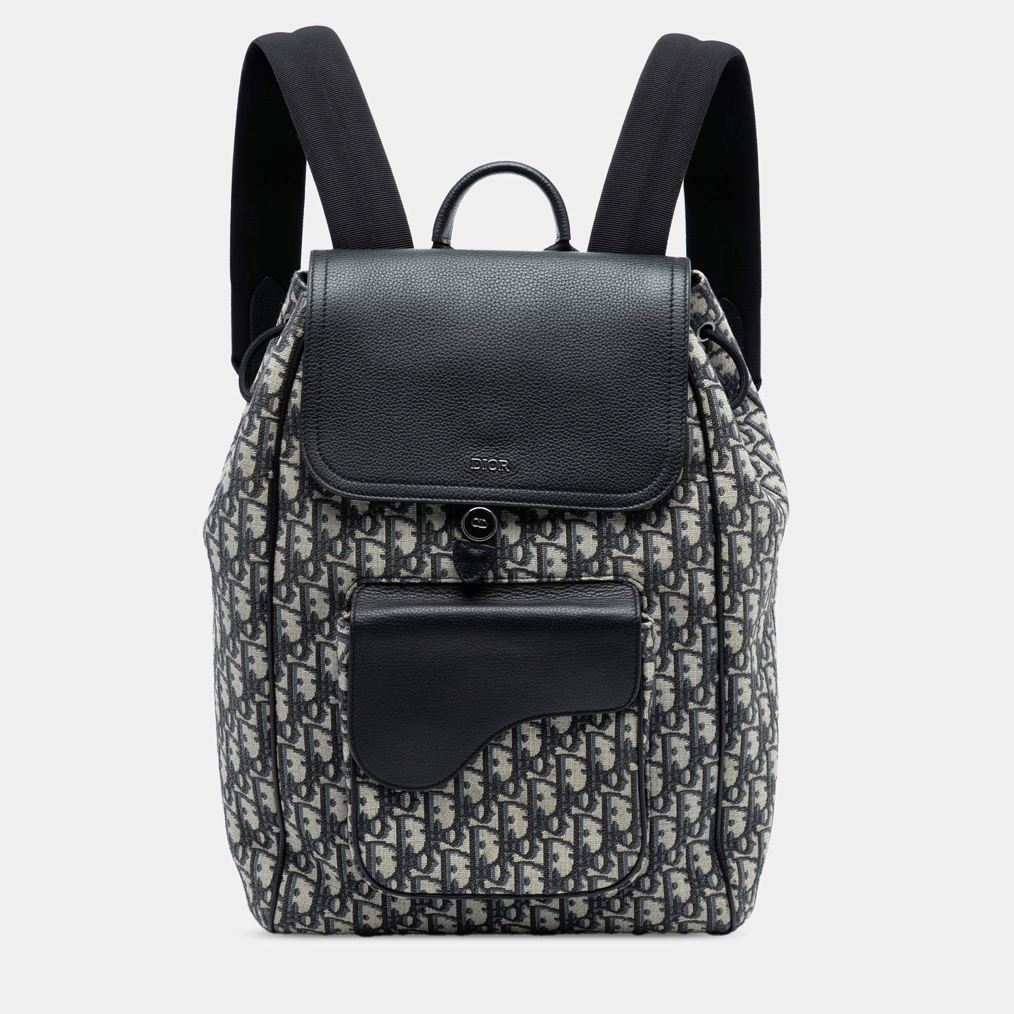 مملوكة مسبقًا Dior Blue Oblique Canvas Saddle Backpack