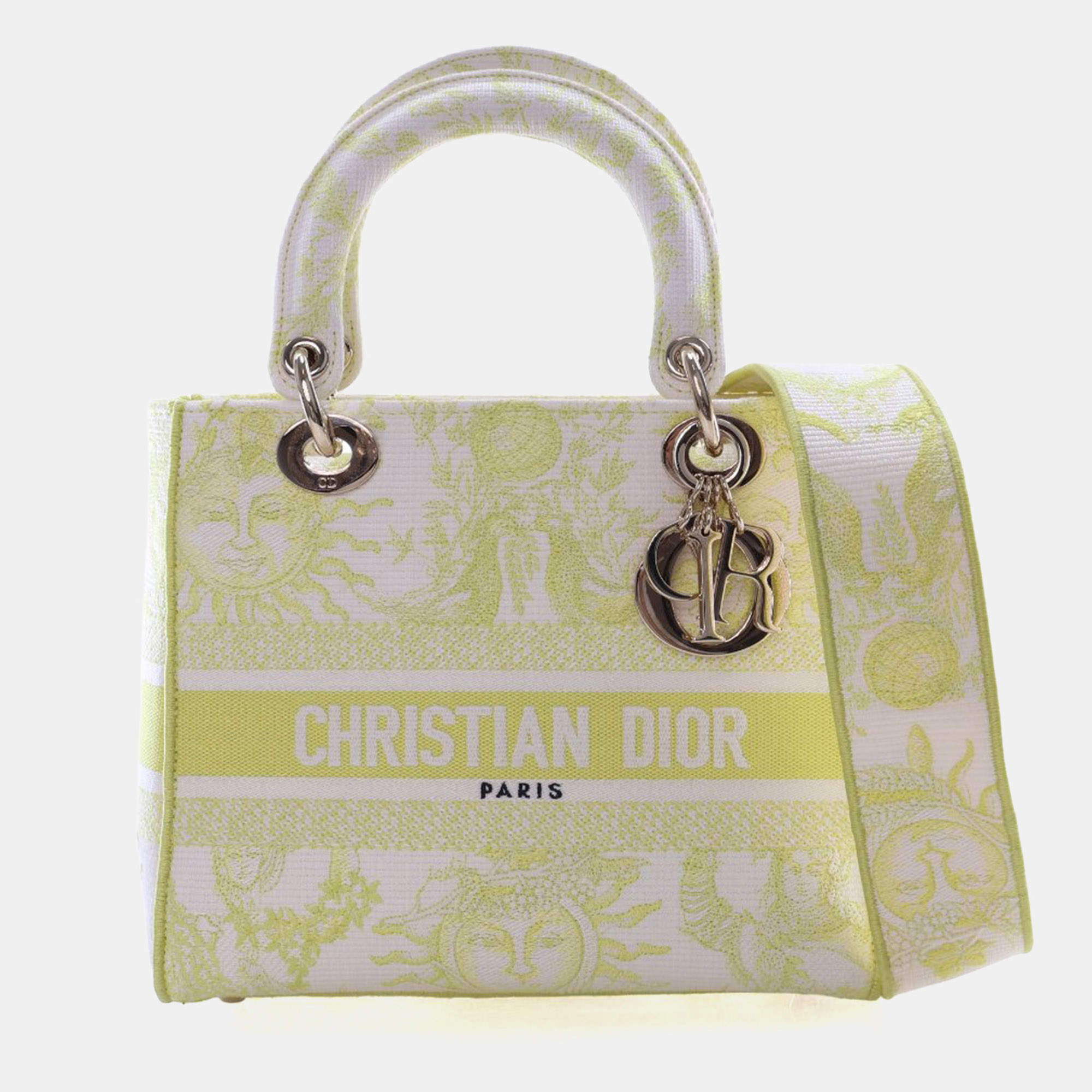 Pre Owned Christian Dior Medium Embroidered Canvas Dioriviera Lady D-Lite