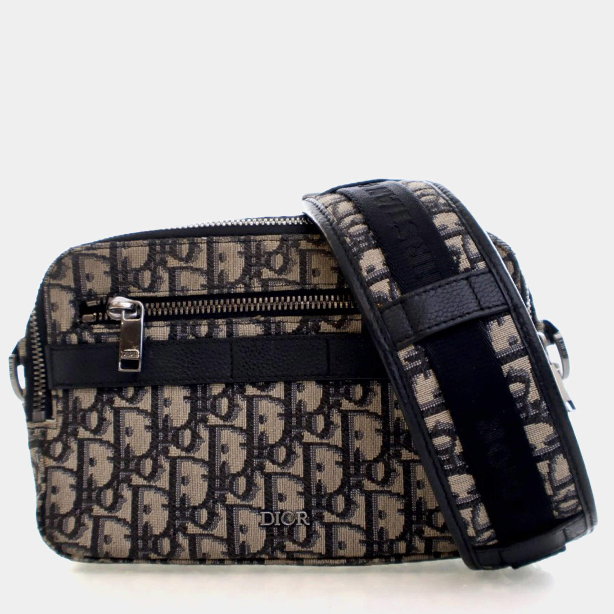 Pre Owned Christian Dior Oblique Safari Bag With Strap
