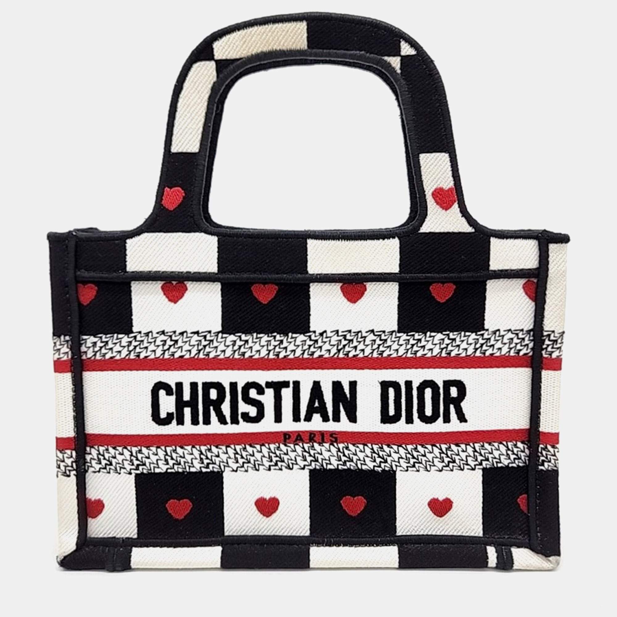 Pre Owned Christian Dior Multicolor Fabric Mini Book Tote Bag
