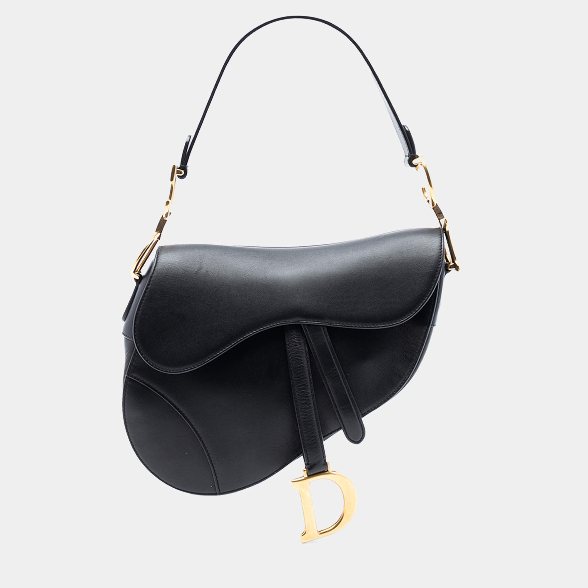 مملوكة مسبقًا Dior Black Smooth Calfskin Saddle Bag