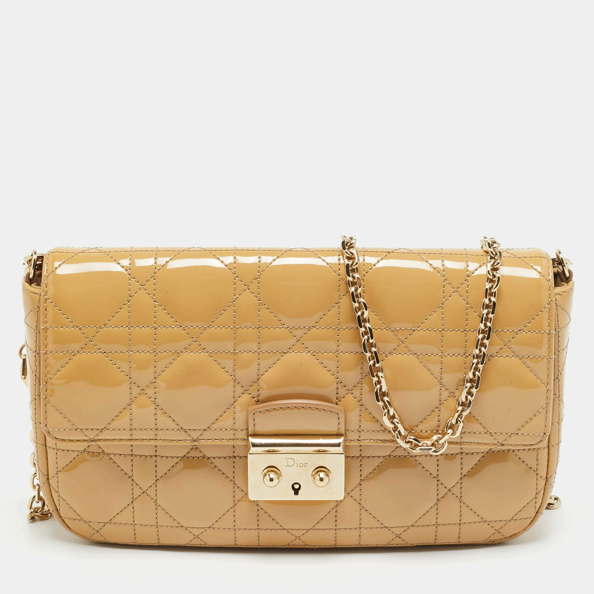 مملوكة مسبقًا حقيبة كلتش سلسلة ديور ميس ديور جلد لامع كاناج بيج بروميناد