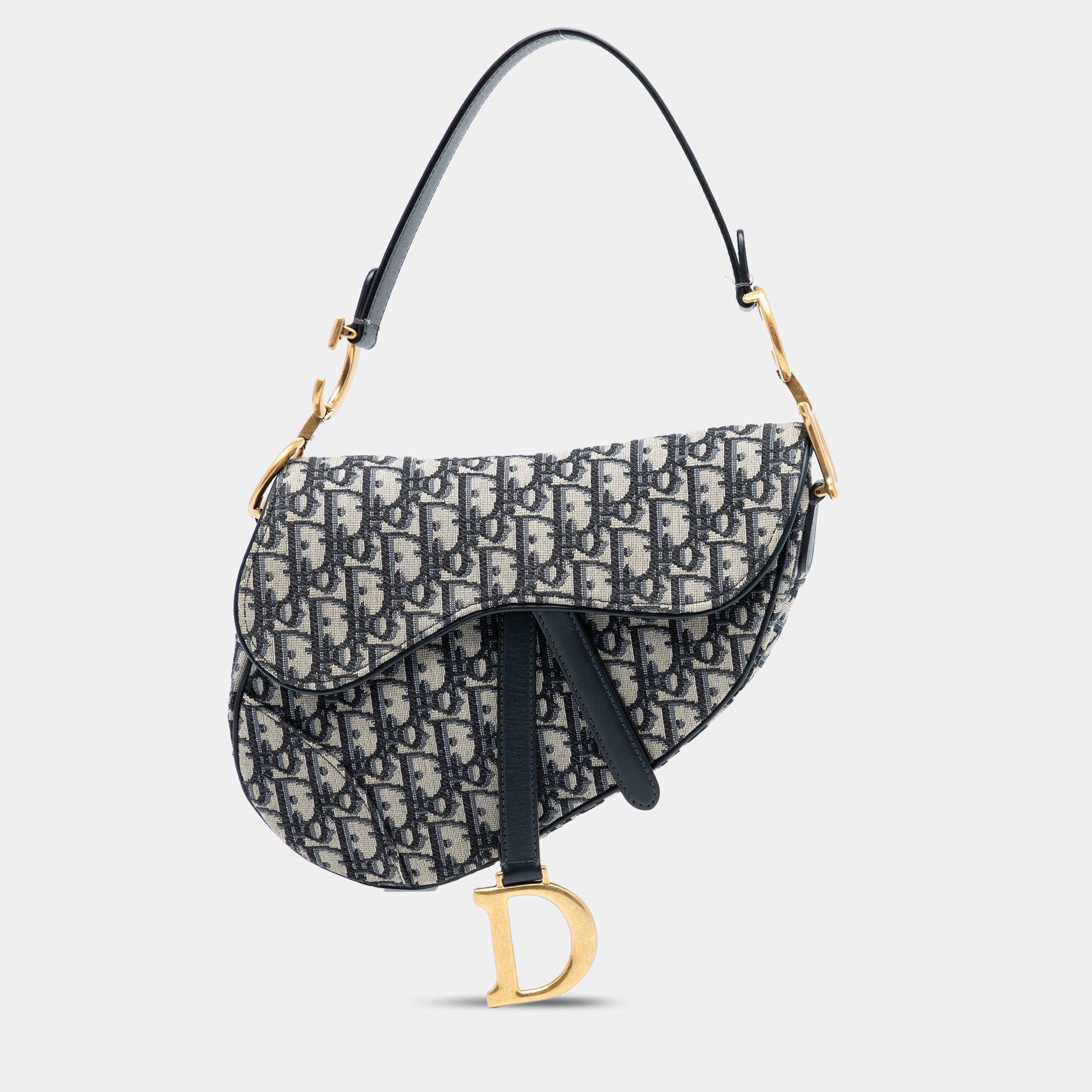 مملوكة مسبقًا Dior Blue Oblique Canvas Saddle Bag