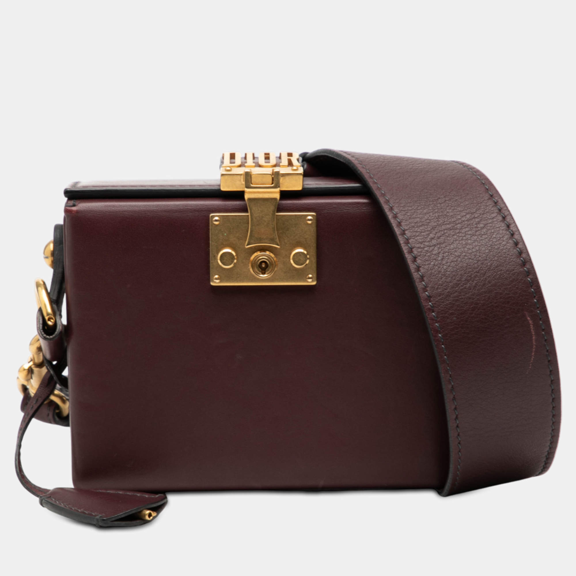 Pre Owned Dior Red Lambskin Dioraddict Lockbox Crossbody