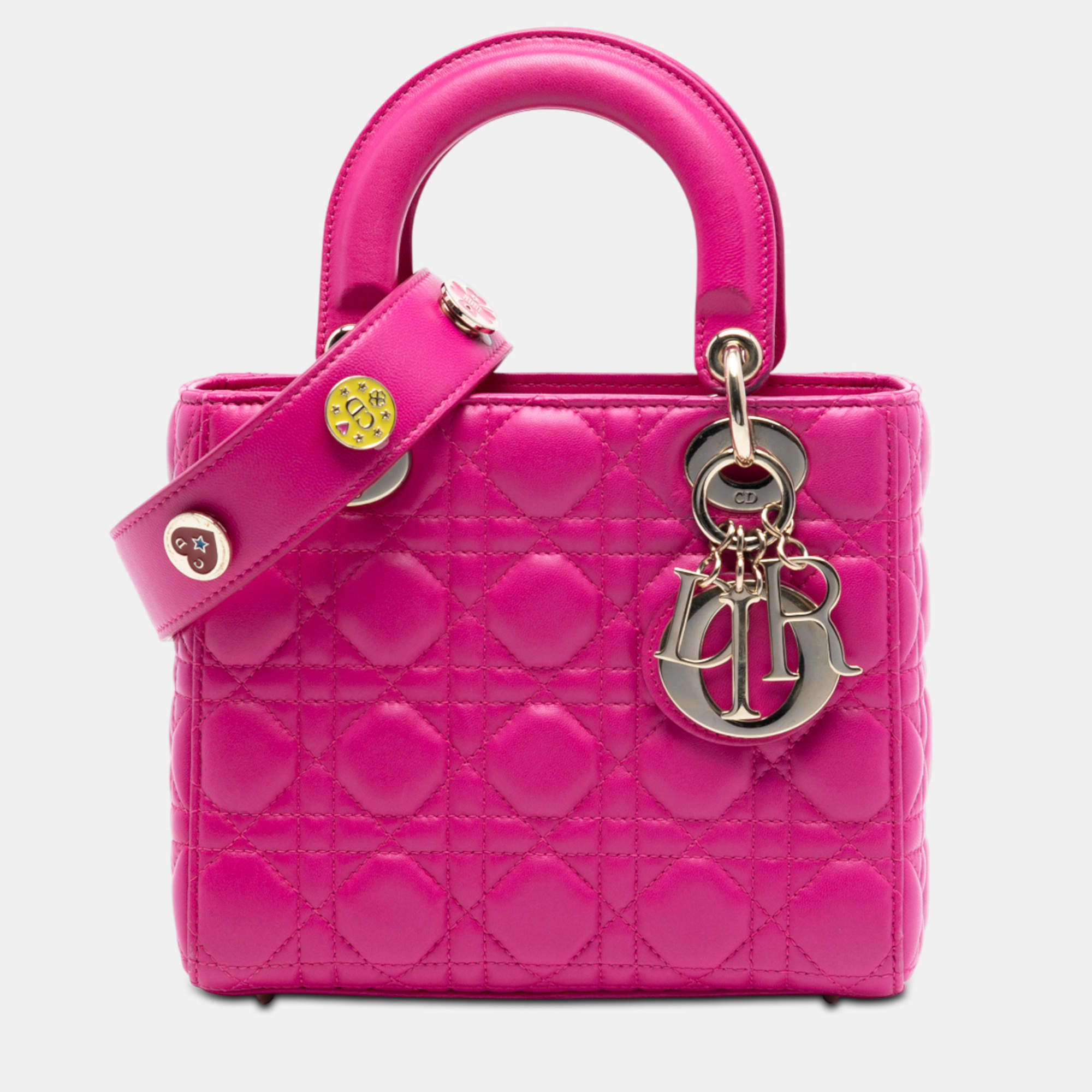 مملوكة مسبقًا Dior Pink Small Lambskin Cannage My ABCDior Lady Dior