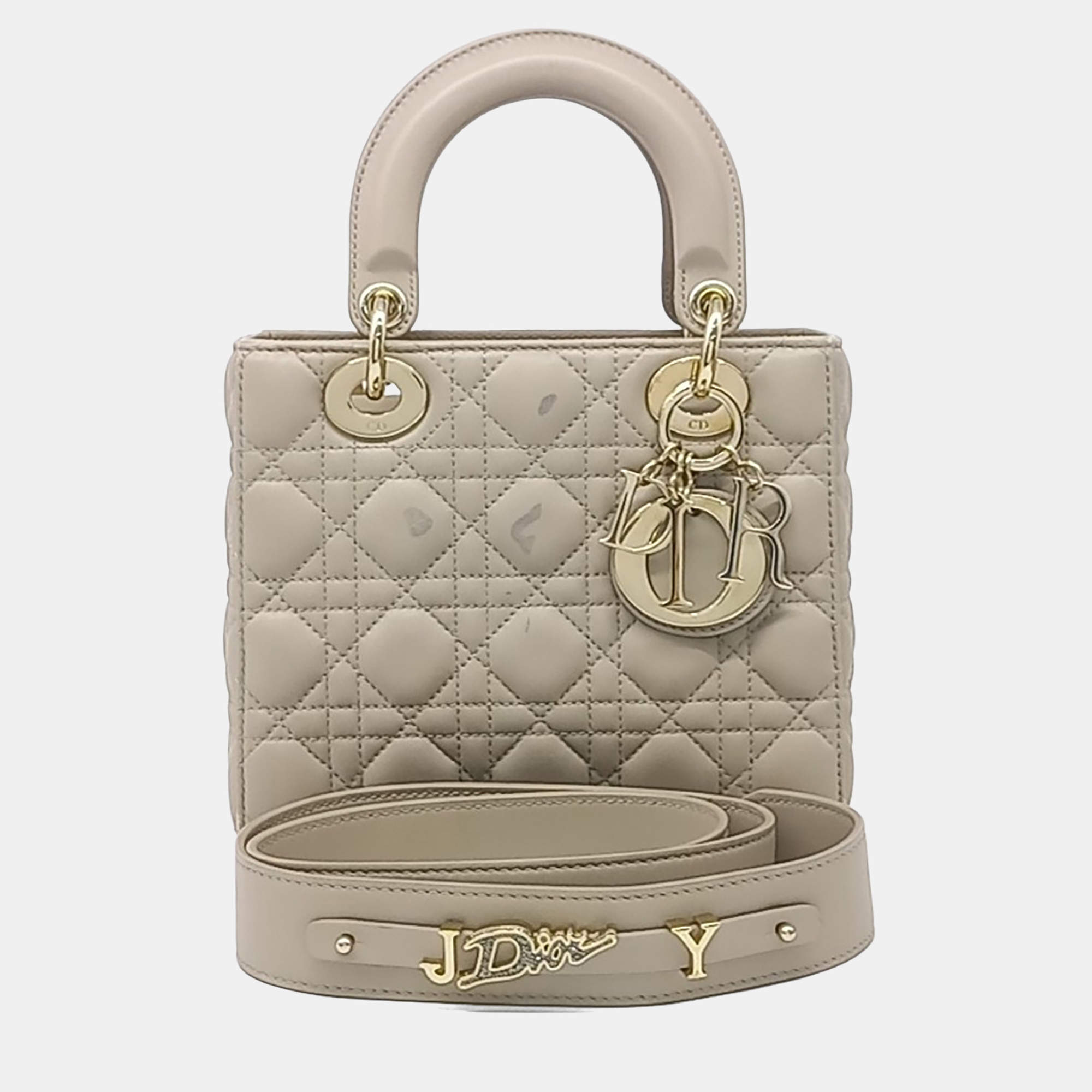 Pre Owned Dior Beige Leather Lady Bag Small