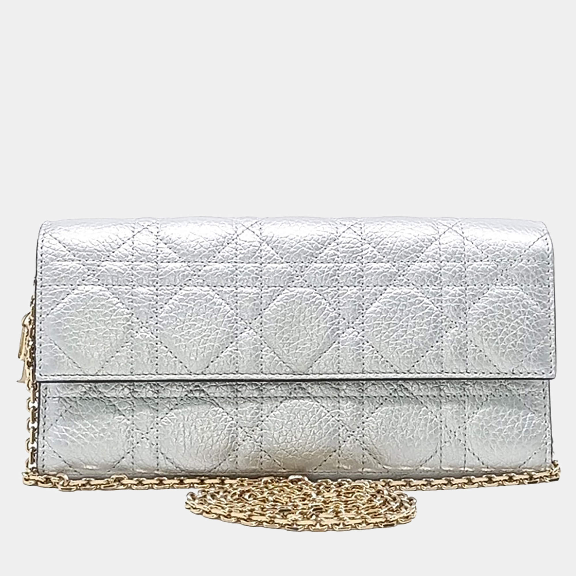 مملوكة مسبقًا حقيبة ديور كروس بودي سلسلة طويل جلد فضي