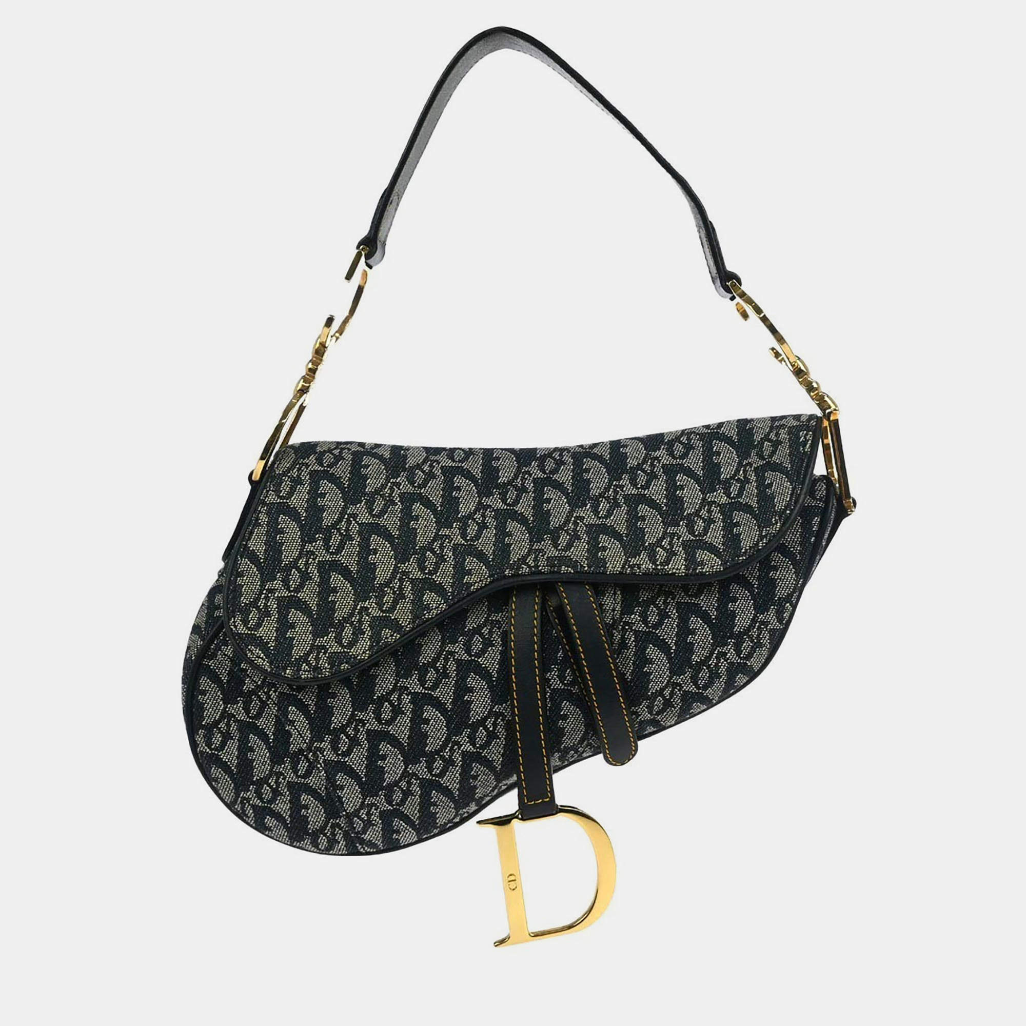 Pre Owned حقيبة يد ديور تروتر بحرية نيفي سرج