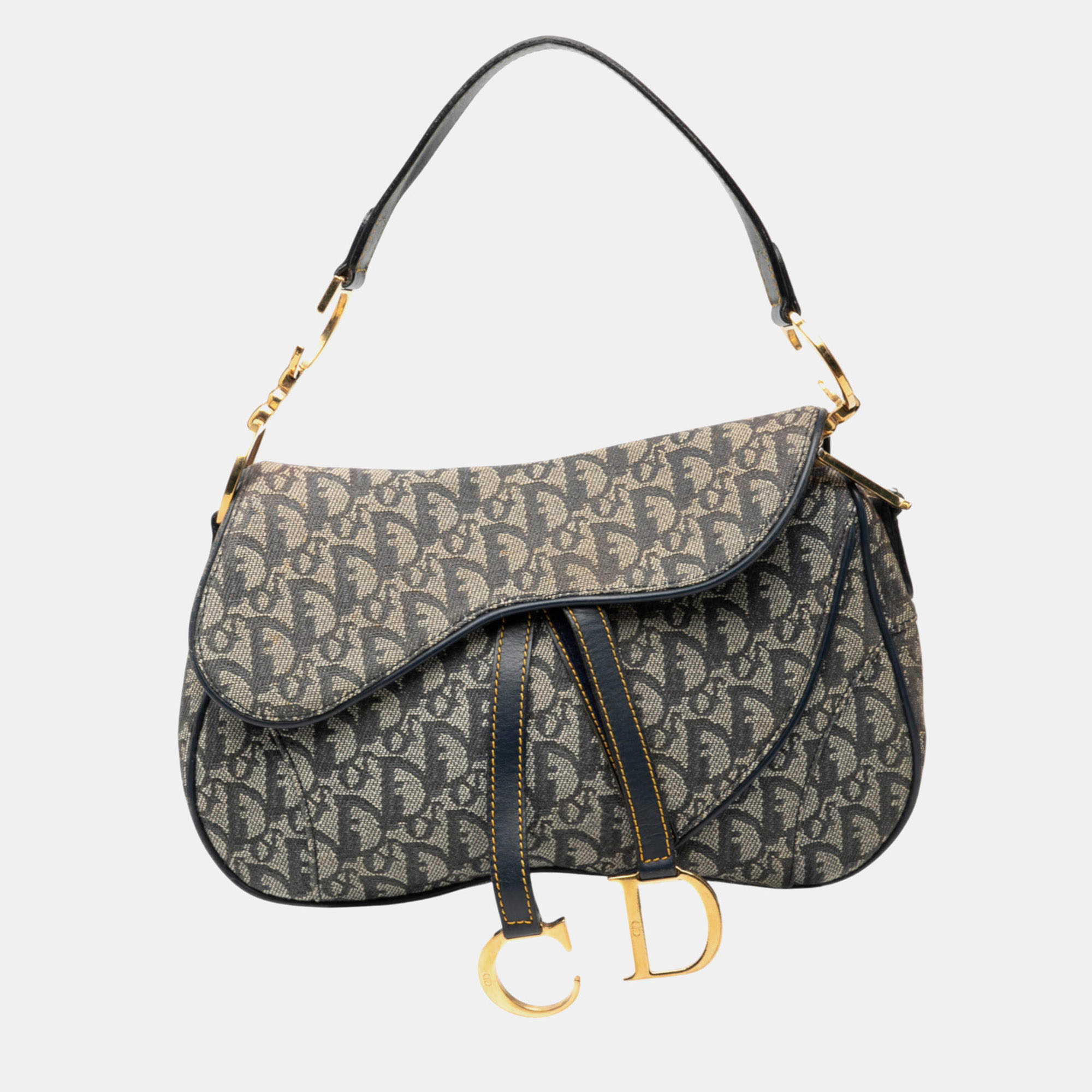 مملوكة مسبقًا Dior Blue Diorissimo Canvas Double Saddle Bag