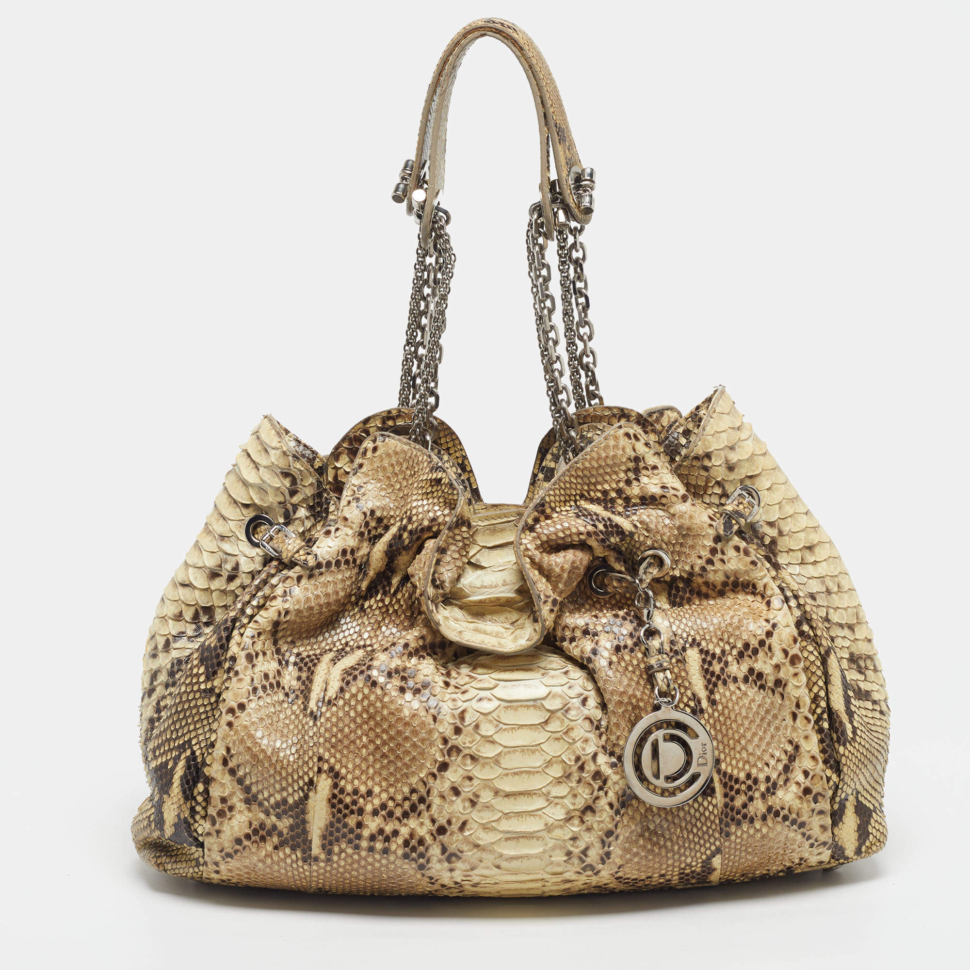 مملوكة مسبقًا Dior Le Trente Cream/Beige Python Hobo