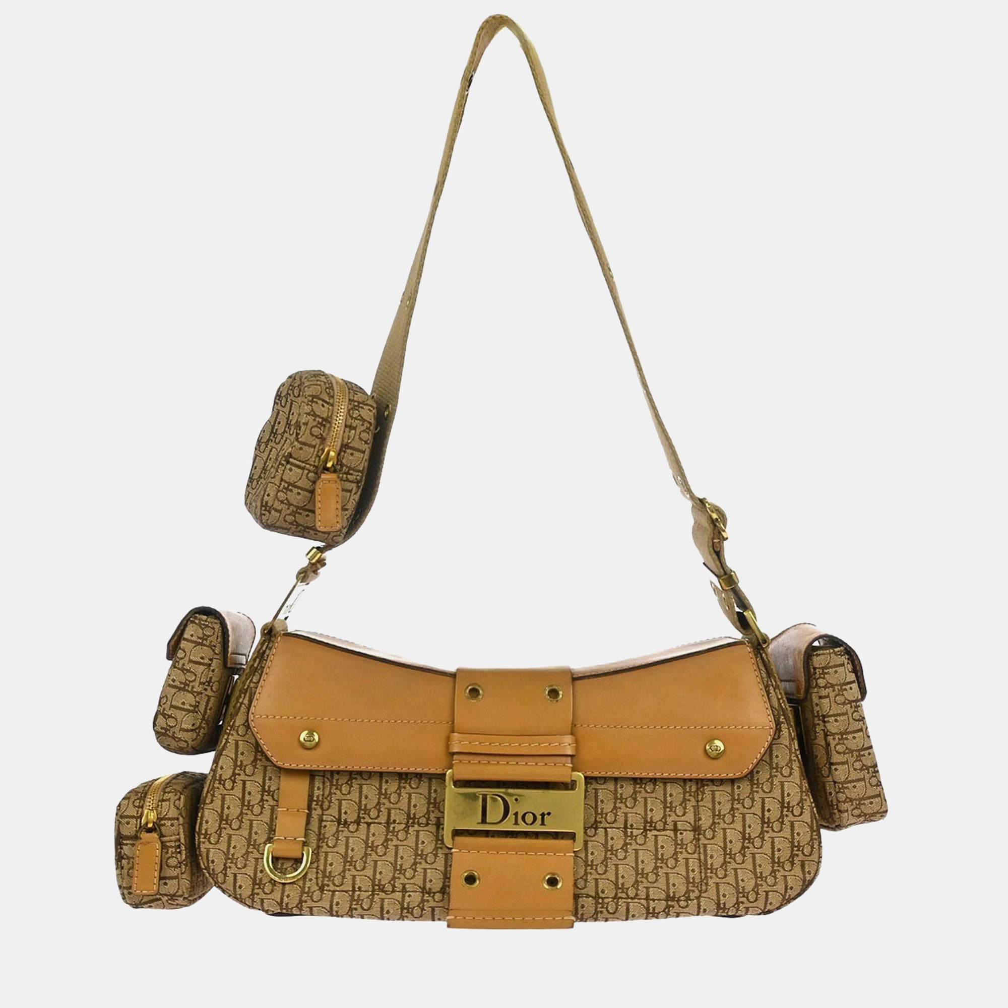 Pre Owned Christian Dior Brown Trotter Street Chic Columbus Shoulder Bag