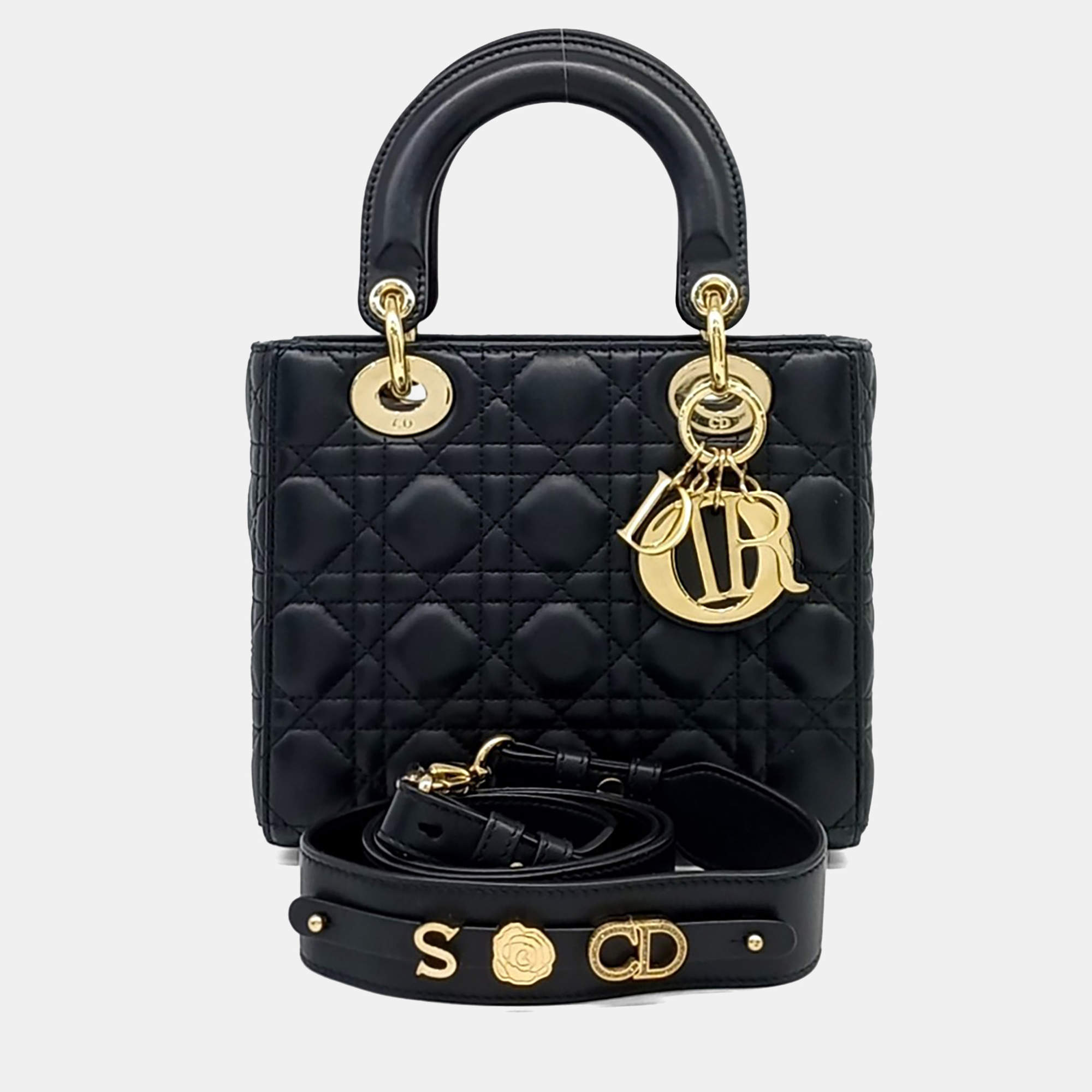 Pre Owned Dior Black Leather Lady Bag Small