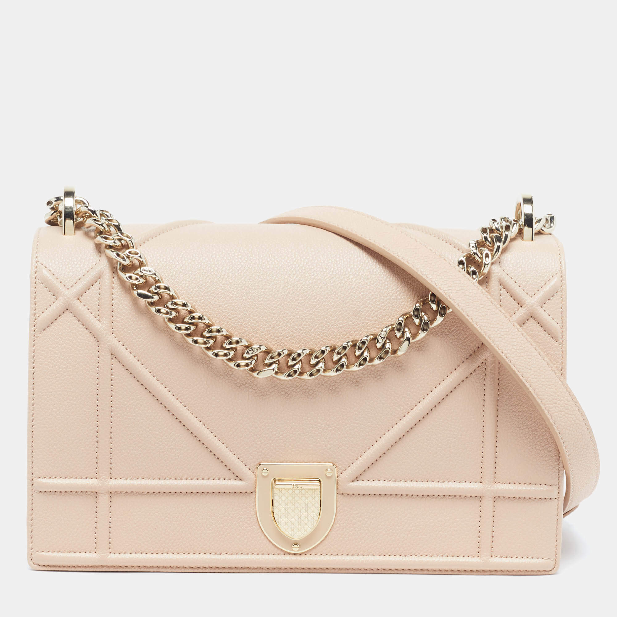 مملوكة مسبقًا Dior Diorama Medium Blush Pink Leather Shoulder Bag
