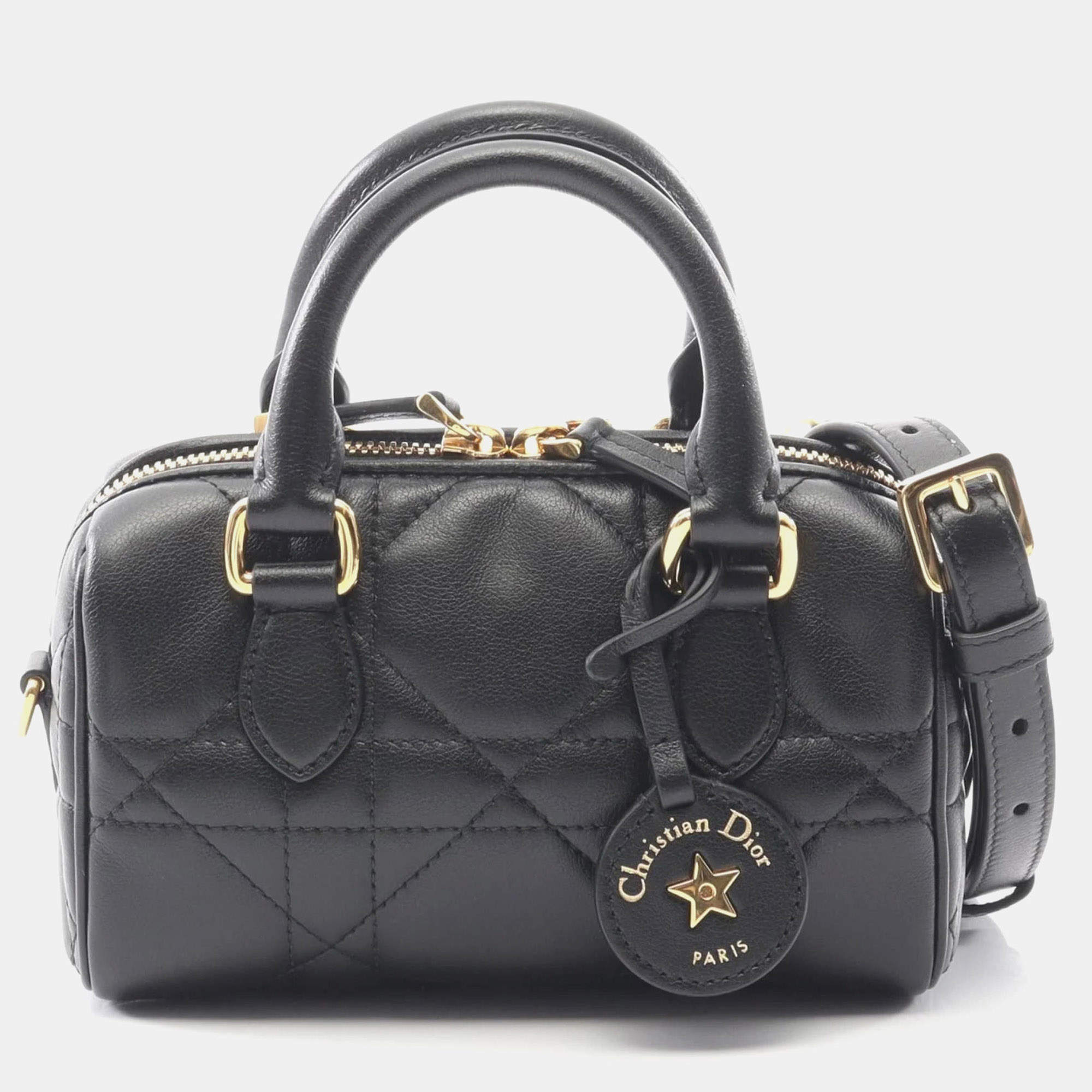 Pre Owned Christian Dior Dior Groove 17 Mini Bag Leather Handbag Black