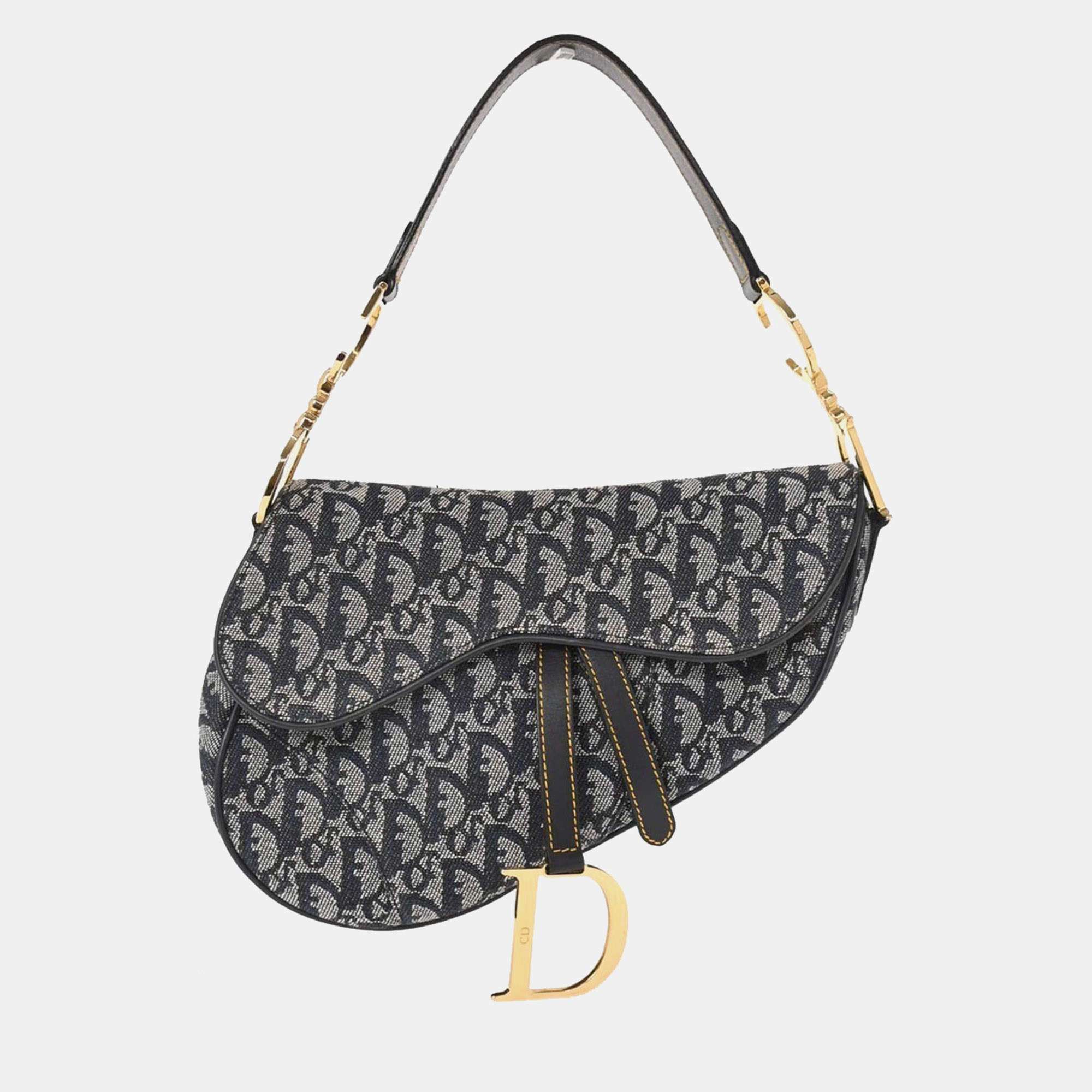 مملوكة مسبقًا Christian Dior Navy Trotter Saddle Handbag