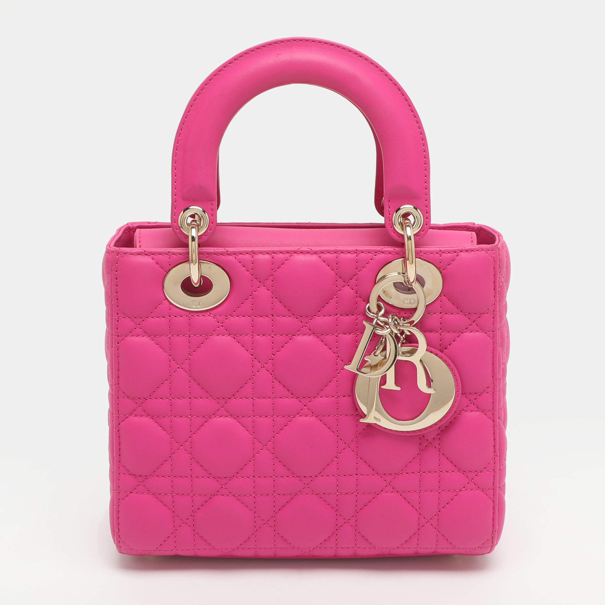 مملوكة مسبقًا Dior Lady Dior My ABCDior Small Pink Cannage Leather Tote