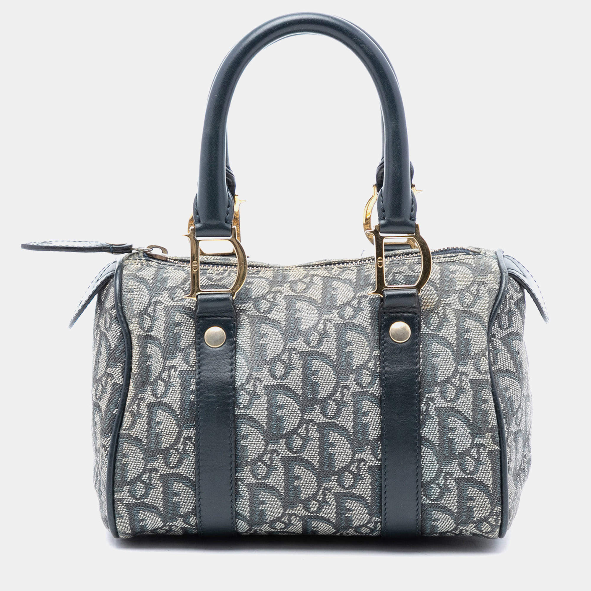 مملوكة مسبقًا حقيبة يد بوسطن ميني ديوريسيمو ترُوتر كانفاس زرقاء ماركة ديور