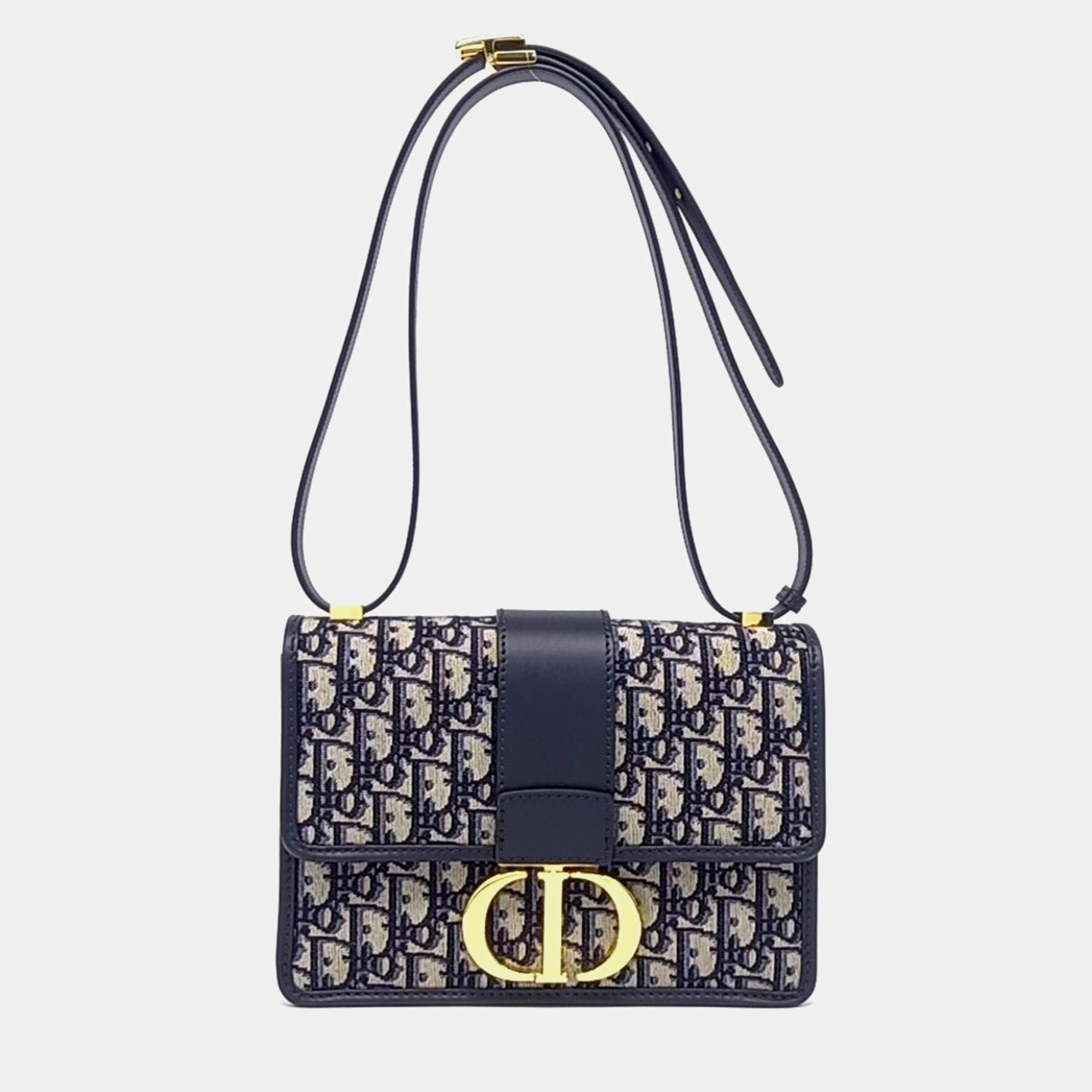 Pre Owned Dior Multicolor Fabric Oblique 30 Montaigne Bag
