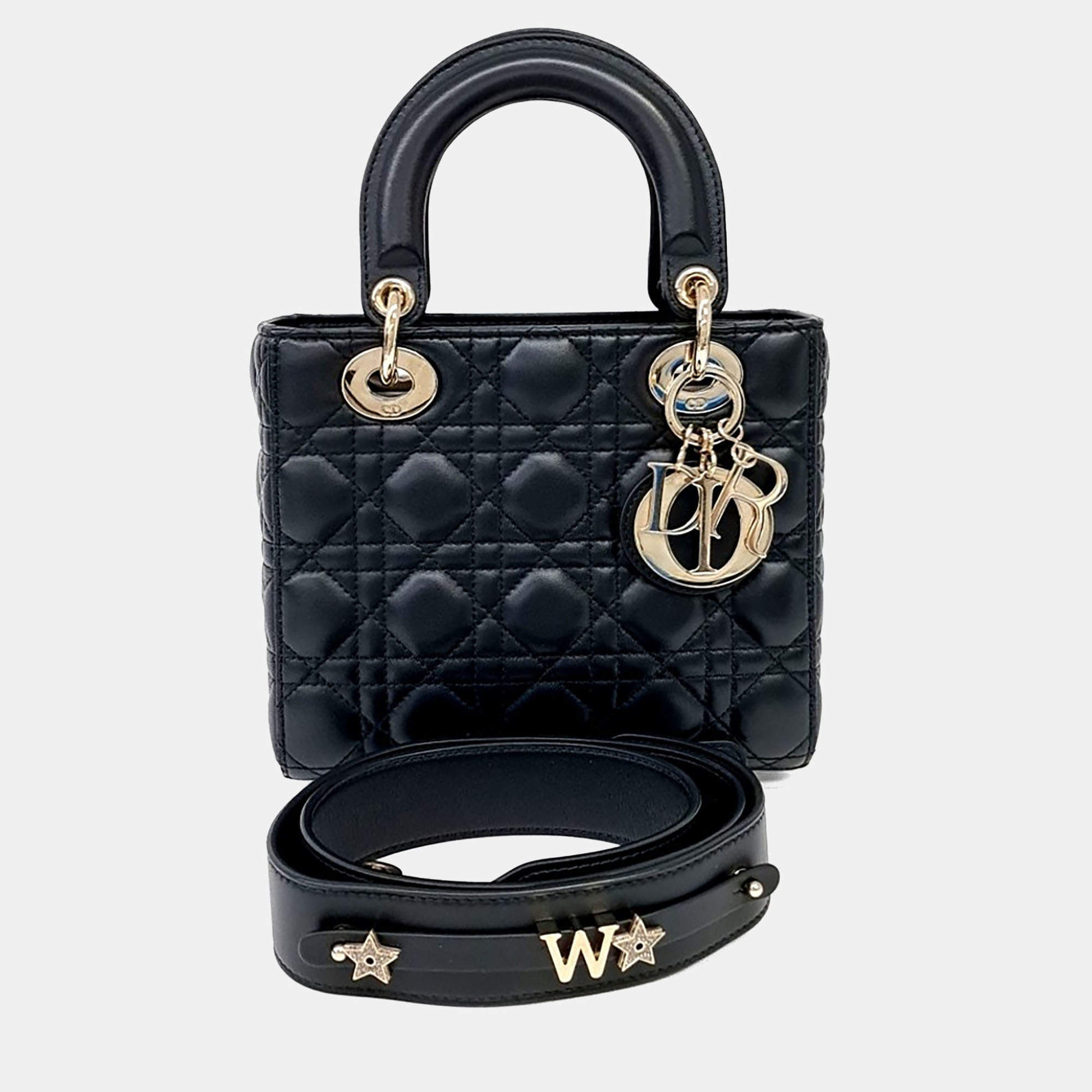 Pre Owned Dior Multicolor Leather Cannage Lady Bag Small