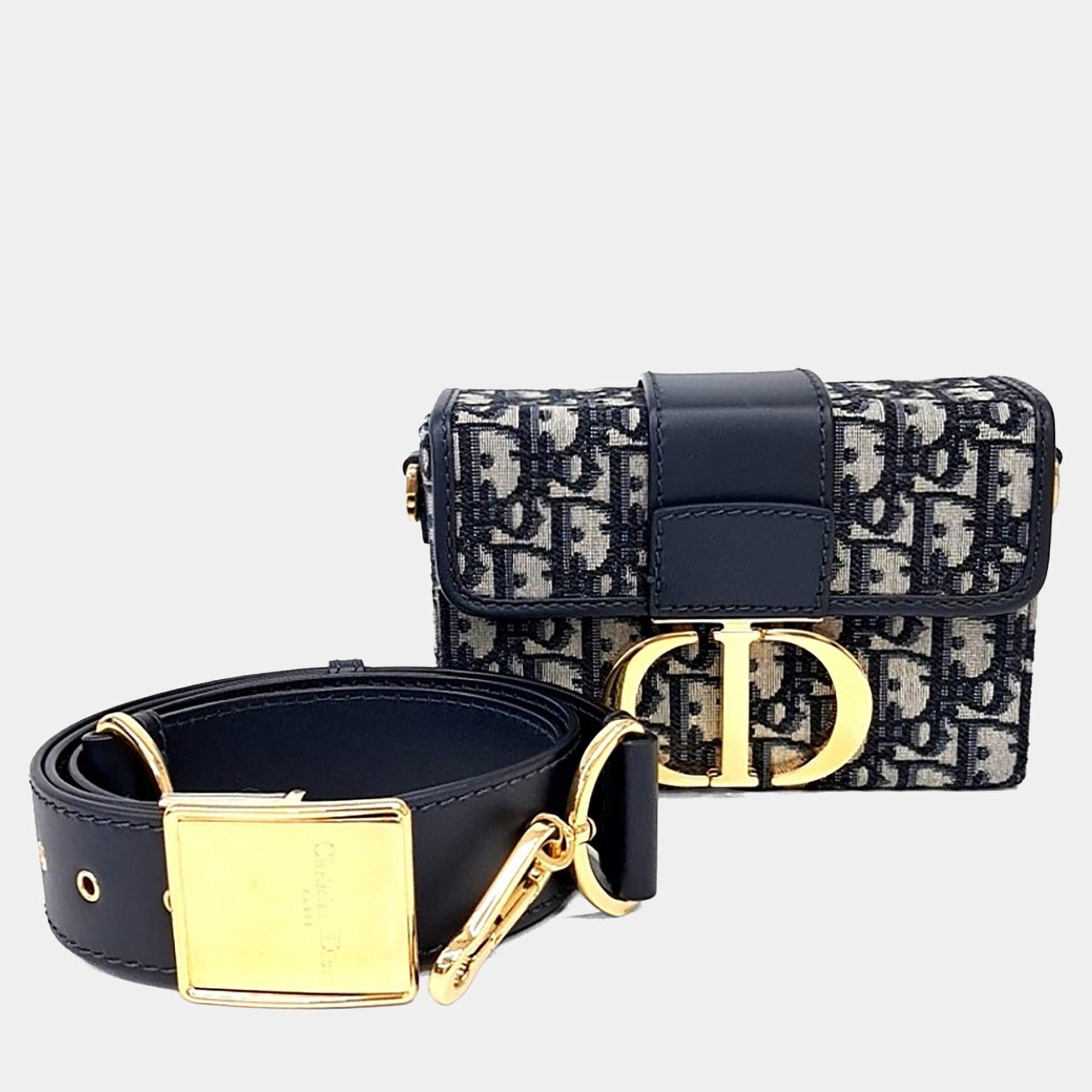 Pre Owned Dior Multicolor Fabric Oblique 30 Montaigne Box Bag
