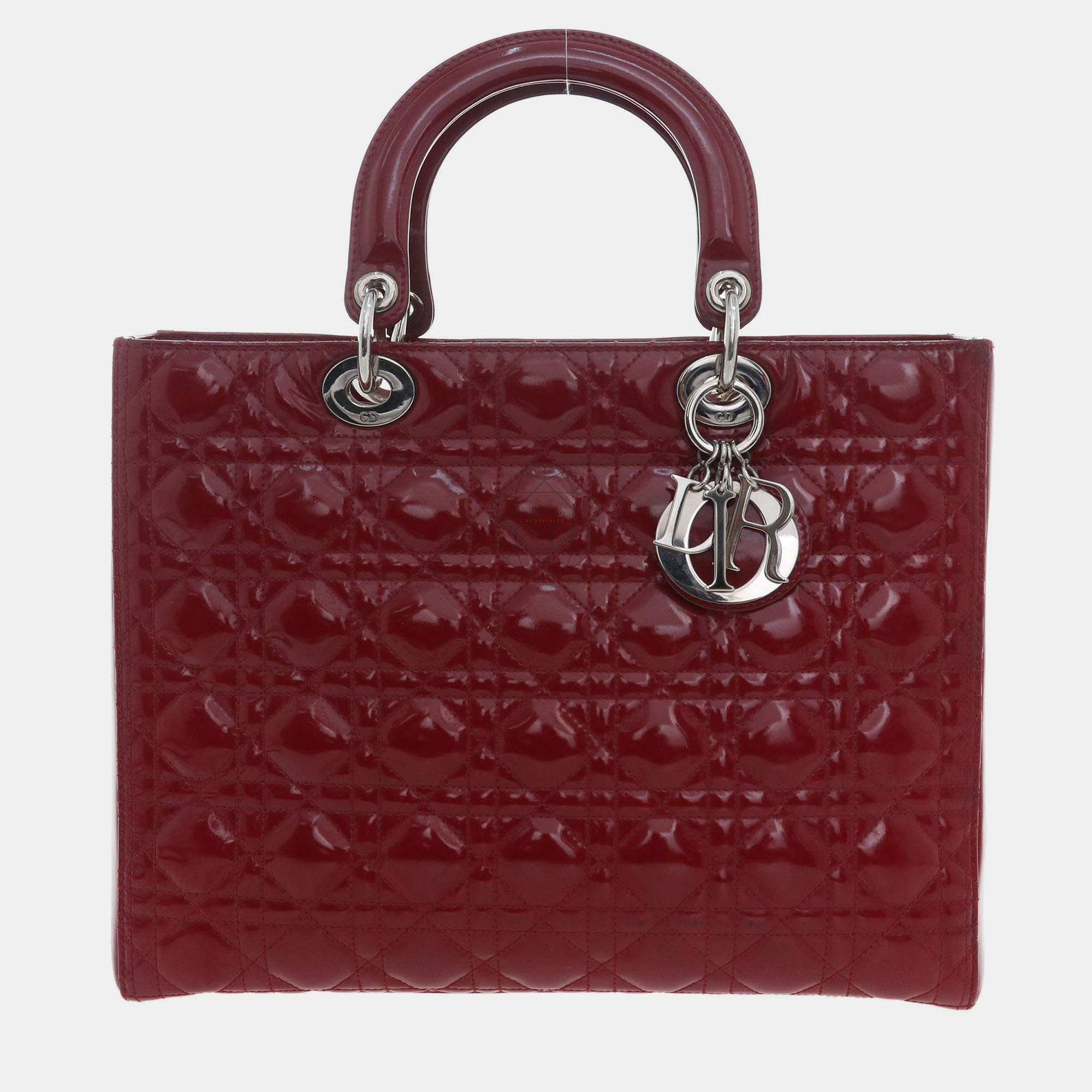 Pre Owned Dior Patent Cannage Large Lady Dior Bag