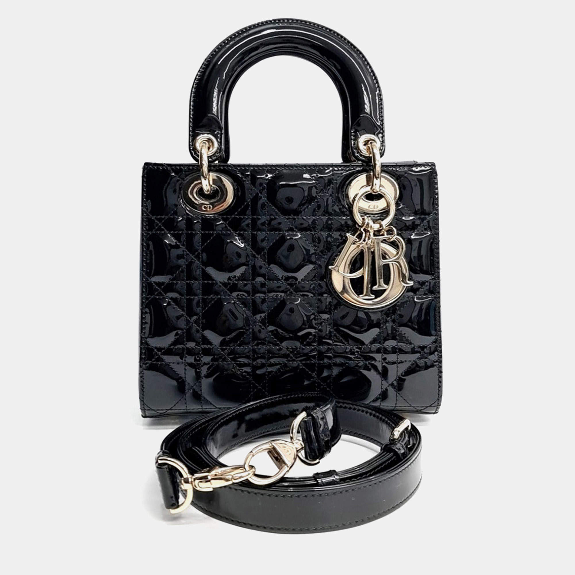 Pre Owned Christian Dior Patent Lady Bag Small M0531