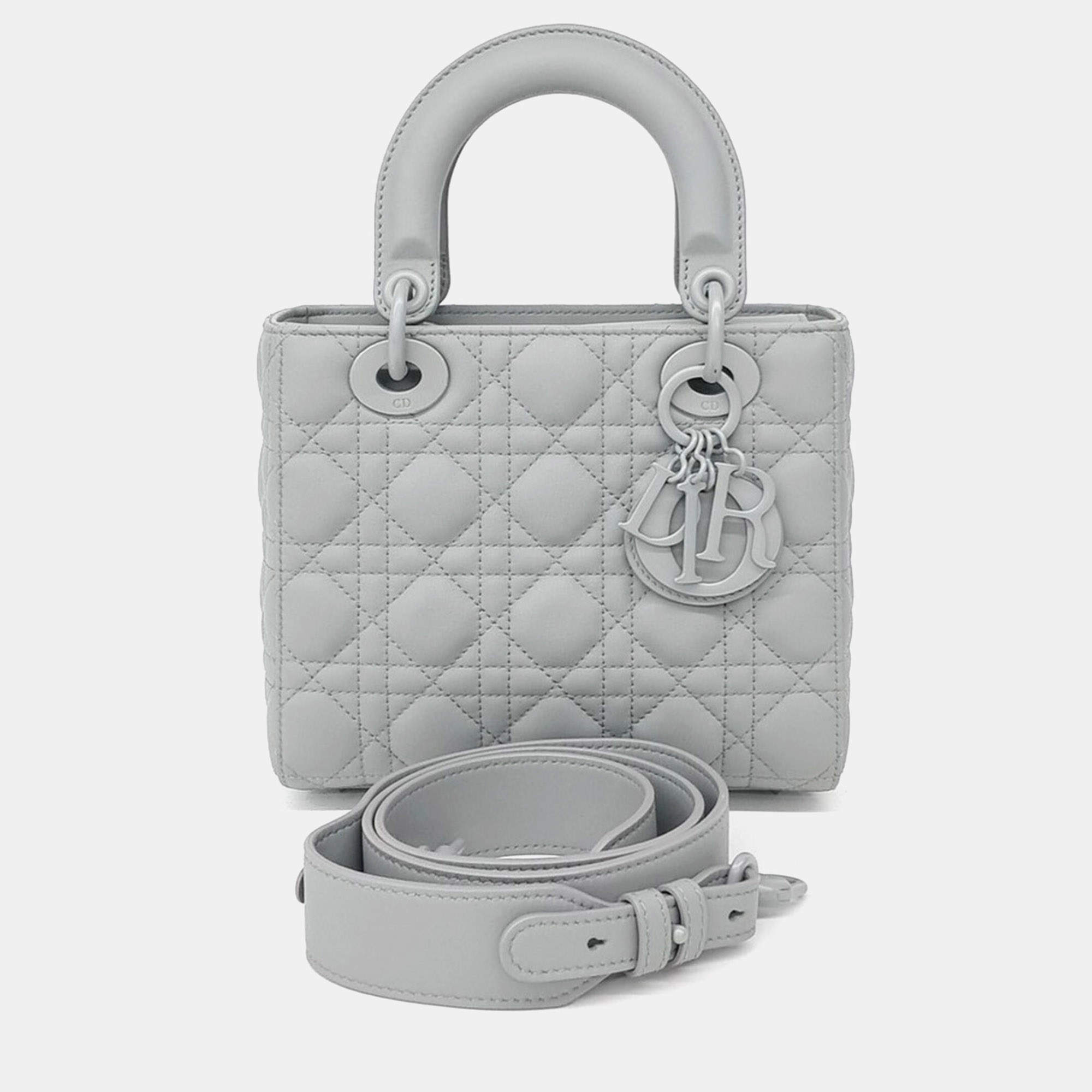 Pre Owned Christian Dior Multicolor Leather Cannage Lady Bag Small