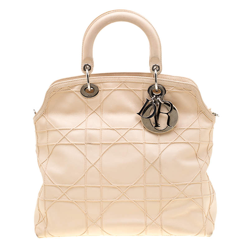 Dior Cream Cannage Quilted Leather Granville Tote Dior | The Luxury Closet