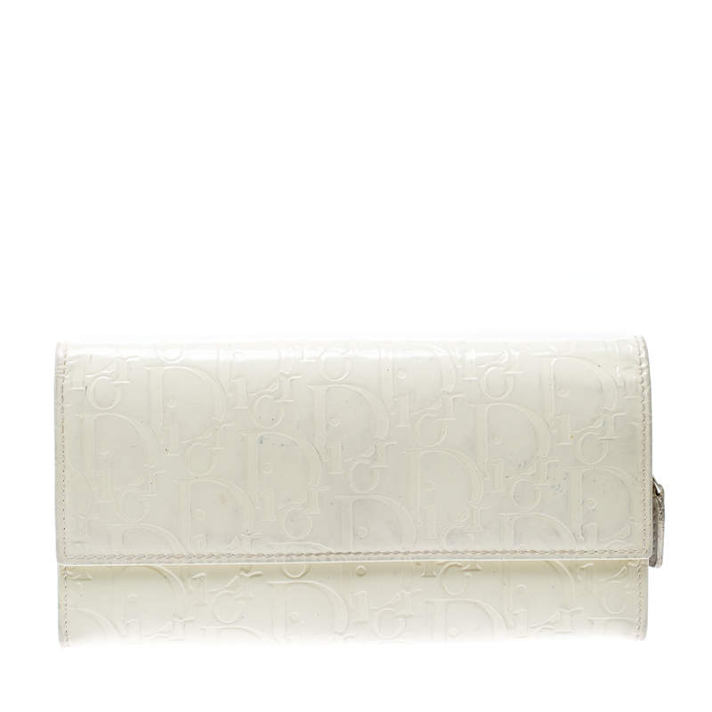 مملوكة مسبقًا محفظة ديور جلد لامعة ديوريسيمو كريمية