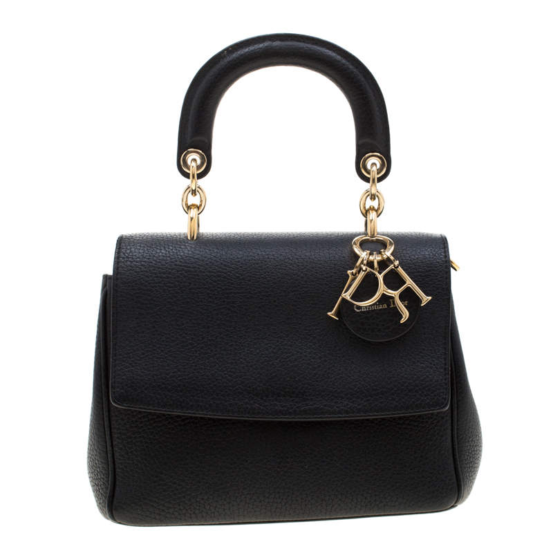 Pre Owned Dior Black Leather Mini Be Dior Top Handle Bag