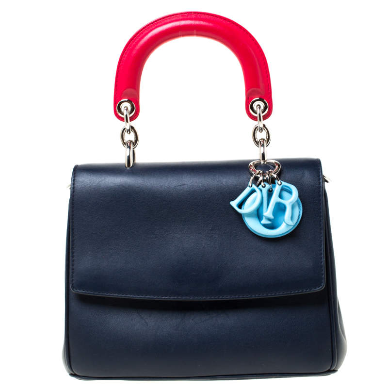 Dior Blue/Red Leather Be Dior Shoulder Bag