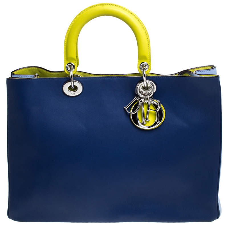 Pre Owned حقيبة يد ديور شوبر ديريسيمو كبيرة جلد متعددة الألوان