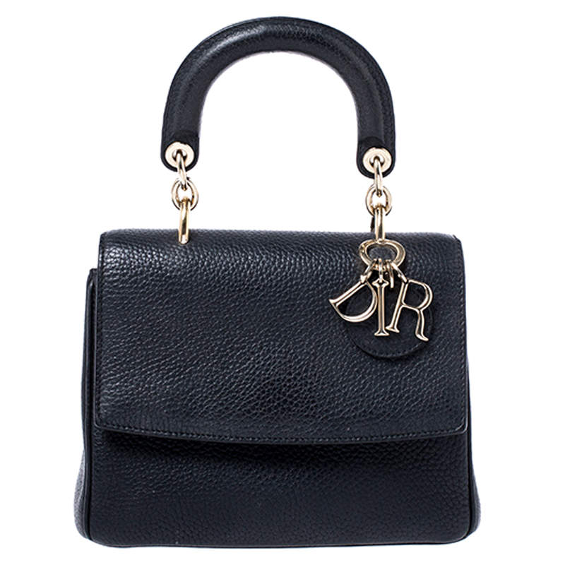 Pre Owned Dior Black Leather Mini Be Dior Top Handle Bag