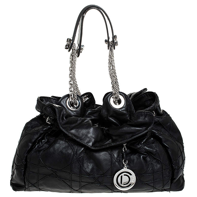 مملوكة مسبقًا Dior Black Cannage Leather Le Trente Hobo