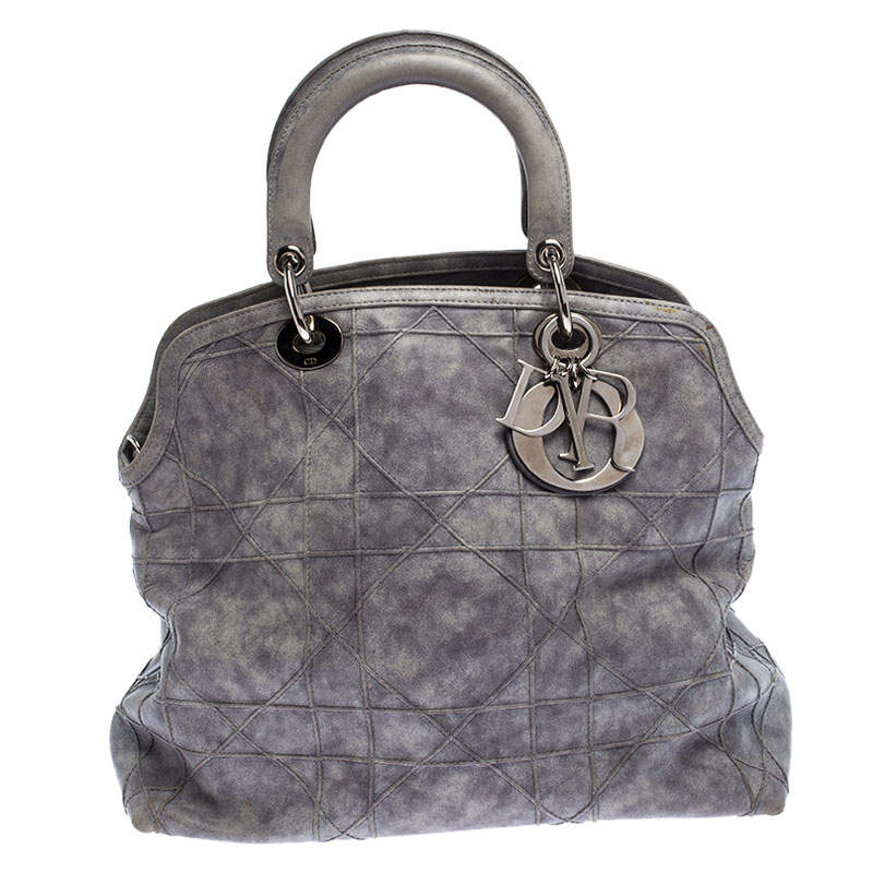 مملوكة مسبقًا Dior Grey Cannage Quilted Leather Granville Tote