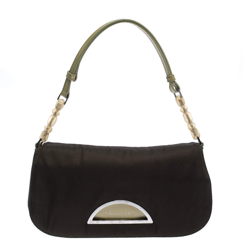 مملوكة مسبقًا Dior Military Green Satin Malice Shoulder Bag